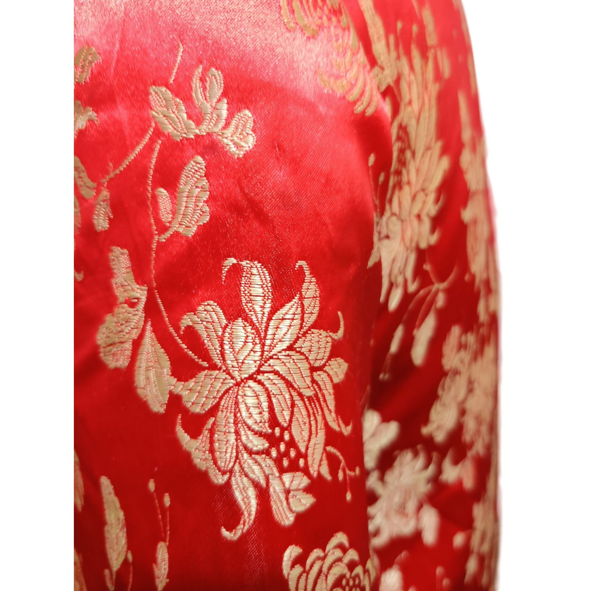 Vintage Womens S Red Jacket Brocade Vintage Chinese Gold Floral Frog Size S / US 4 / IT 40 - 10 Thumbnail