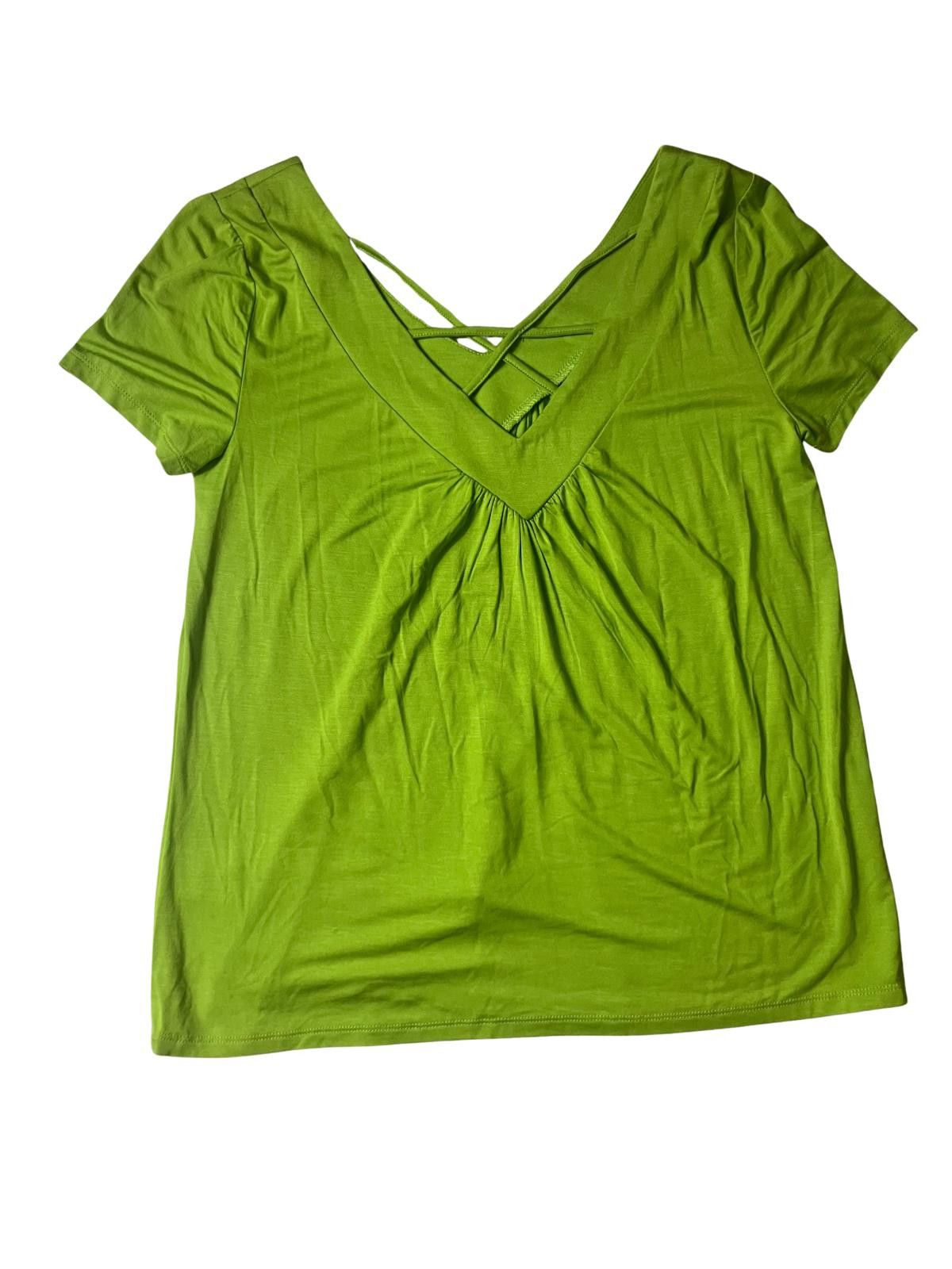 Other Cable & Gauge Green V-Neck Top Size S Stretch Size M / US 6-8 / IT 42-44 - 2 Thumbnail