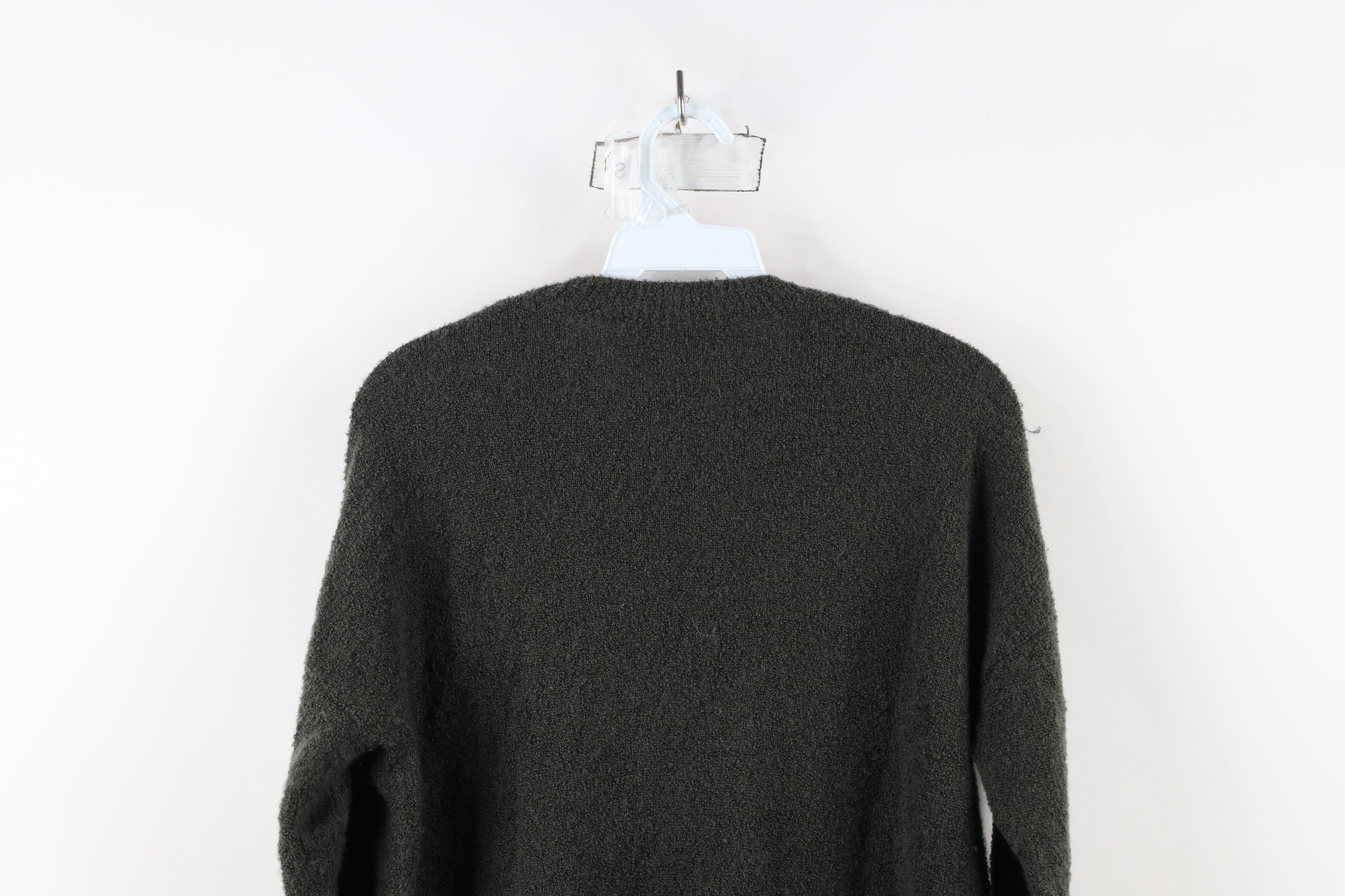 Madewell × Vintage Madewell Flower Intarsia Merino Wool Knit Sweater Green Size S / US 4 / IT 40 - 10 Thumbnail