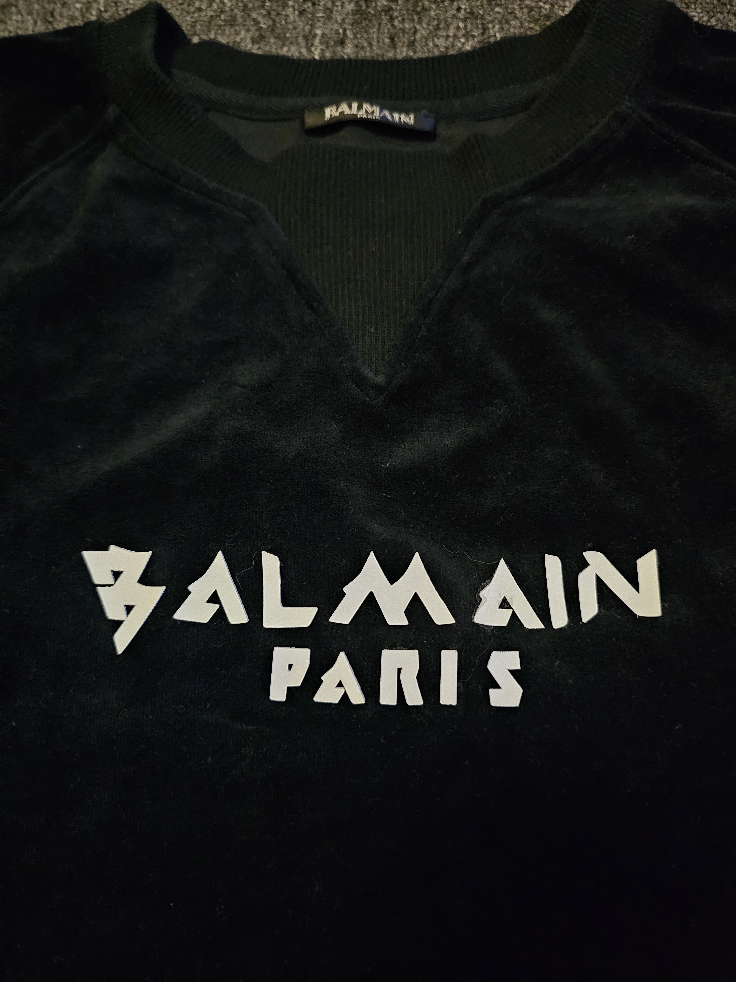 Balmain Balmain Men's Black Mercerised Cotton Sweatshirt Size XL Size US XL / EU 56 / 4 - 5 Thumbnail
