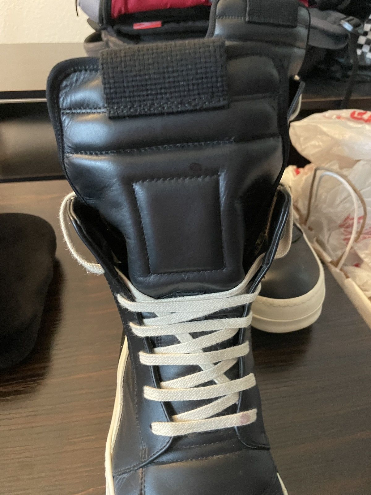 Rick Owens Rick Owens Geobaskets Black/Milk Size 7 Mens Rick Owens Rick Owens Geobaskets Black/Milk Size 7 Mens