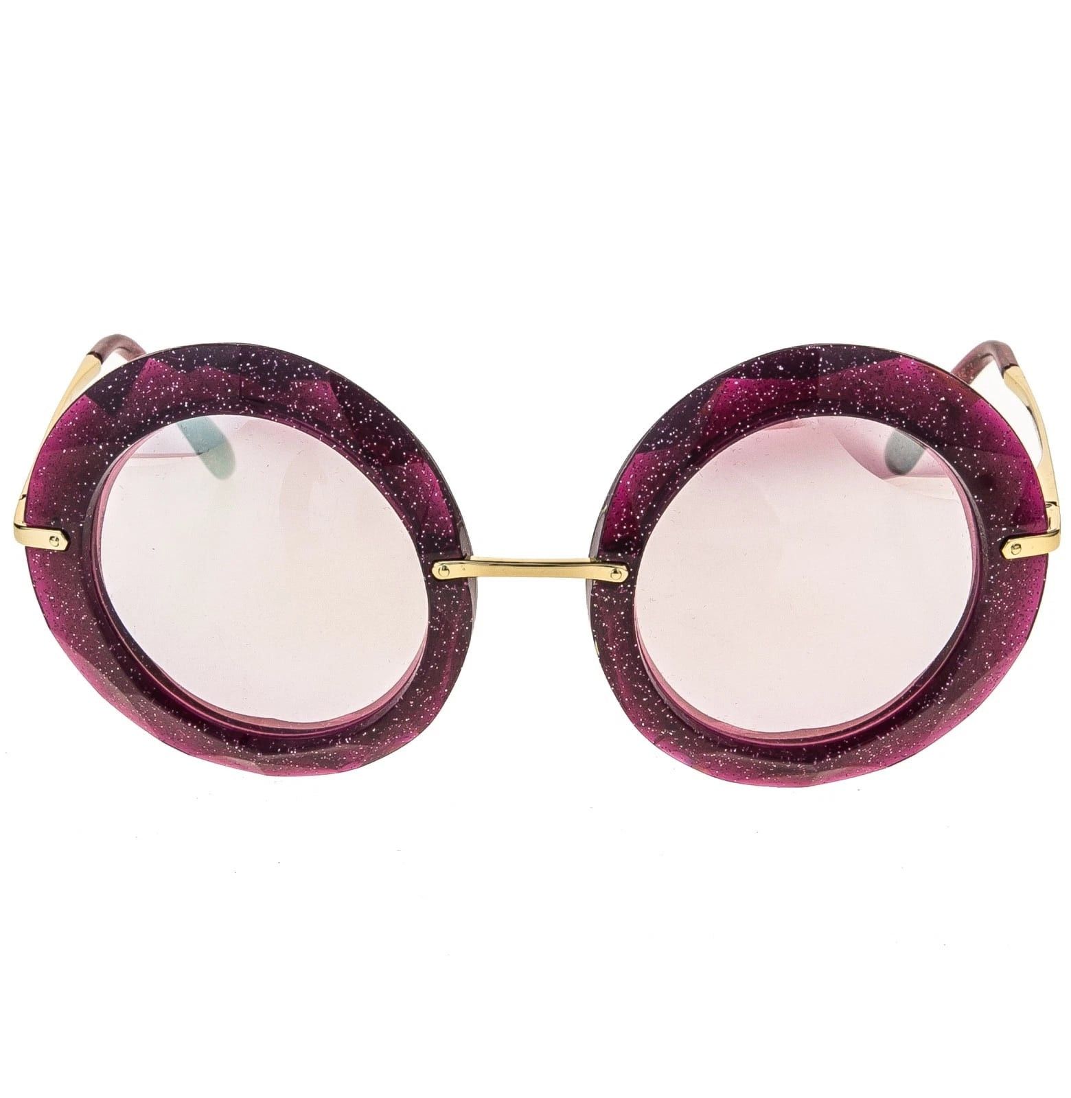 Dolce & Gabbana Dolce & Gabbana DG6105 6105 Fuchsia Glitter Round Sunglass Size ONE SIZE - 9 Thumbnail