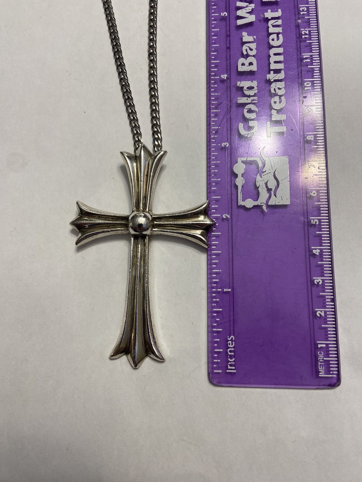 Chrome Hearts RARE Chrome Hearts Large Cross Pendant Chain Necklace ...