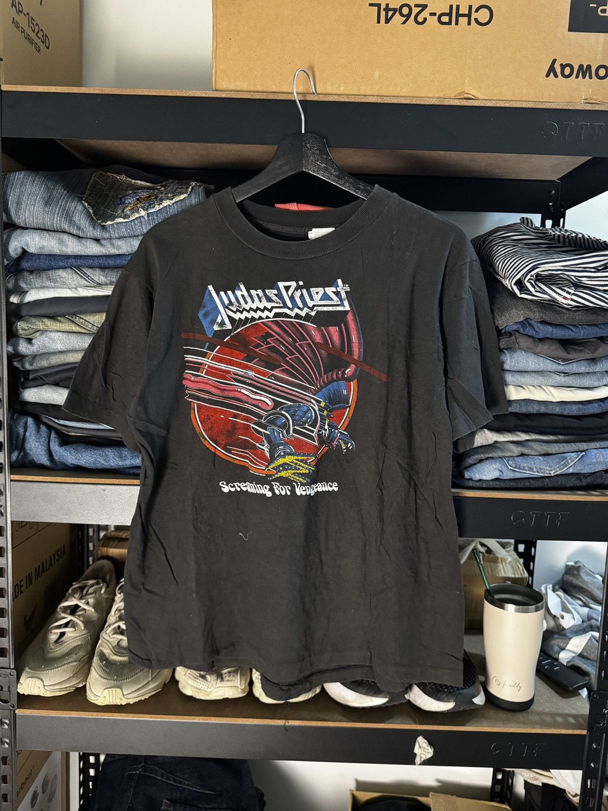 Judas Priest × Vintage VINTAGE BAND TEE JUDAS PRIEST SCREAMING FOR VENGEANCE 80s/90 Size US M / EU 48-50 / 2 - 1 Thumbnail