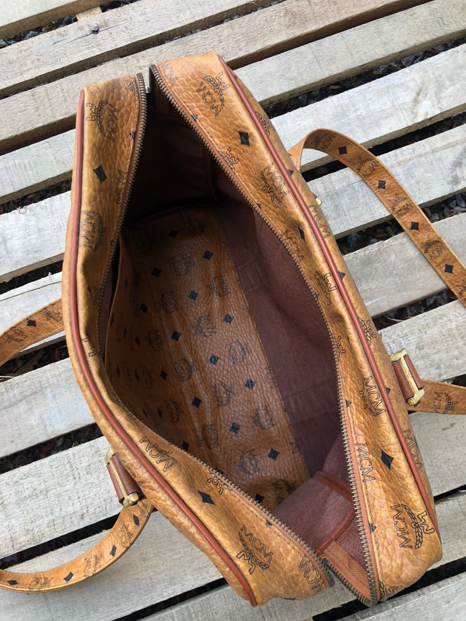 MCM Vintage MCM Cognac Visetos Monogram Shoulder Bag Size ONE SIZE - 10 Thumbnail
