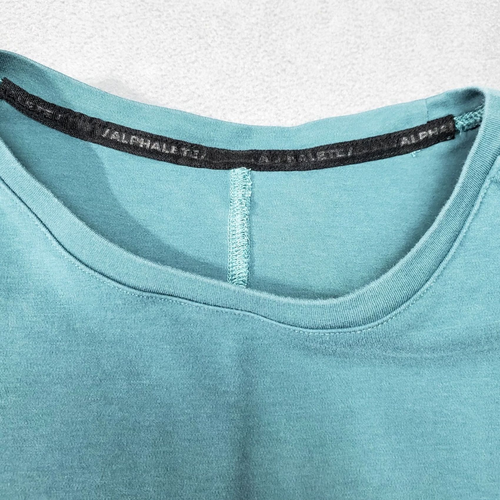 Vintage ALPHALETE Shirt Womens Green Large Short Sleeve Training Stretch Activewear Top Size L / US 10 / IT 46 - 6 Thumbnail