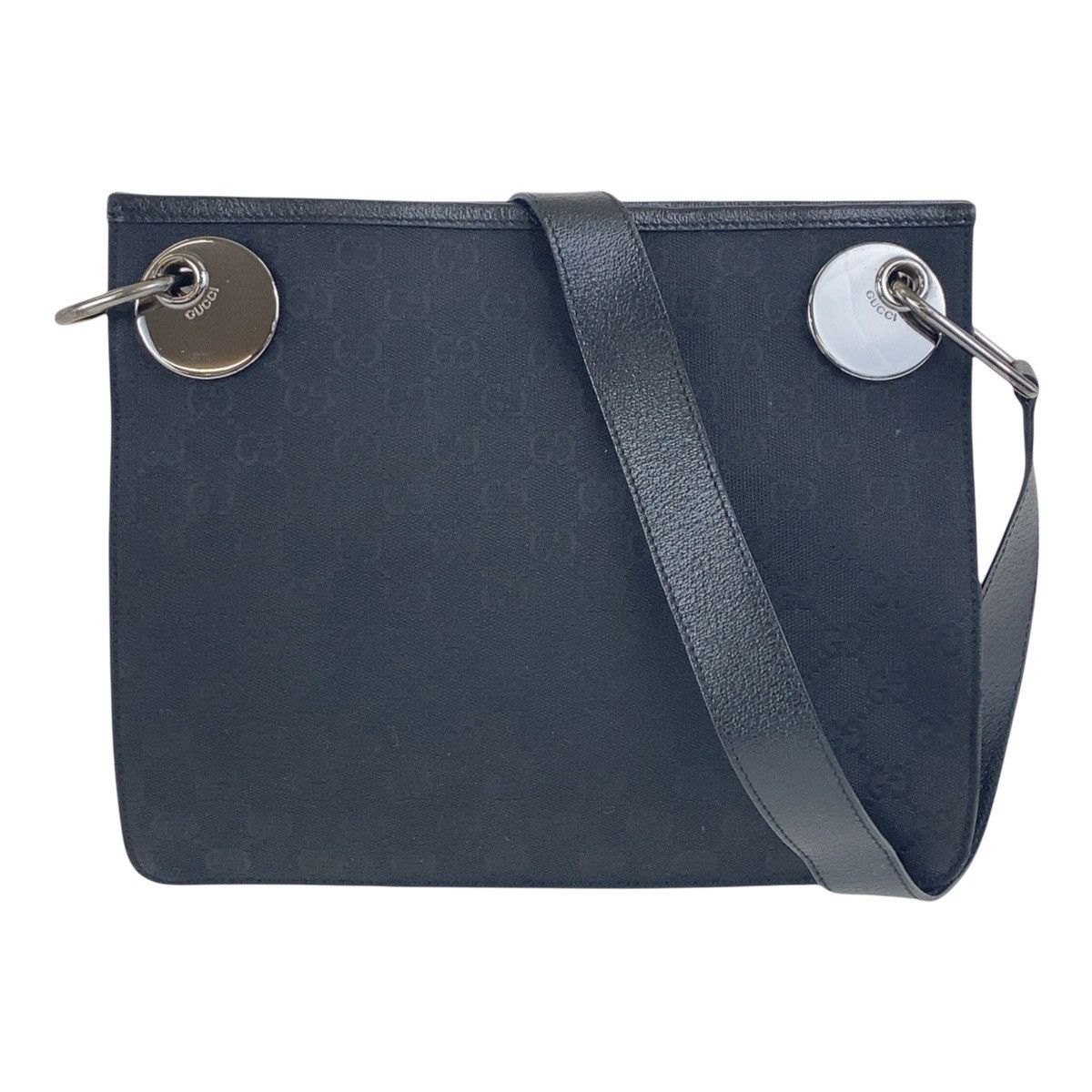 Gucci Gucci GG Canvas/leather Shoulder Bag 120841 Canvas Crossbody Bag 120841 in Black, Women's