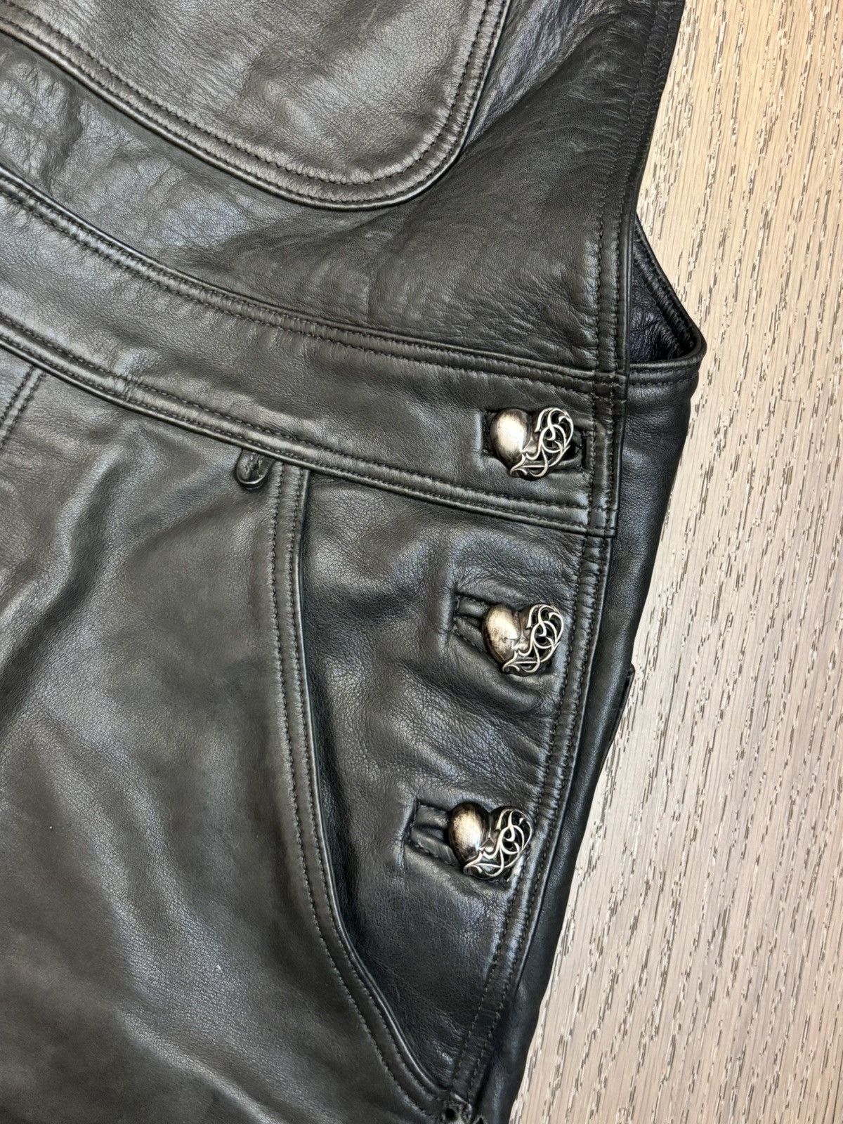 Chrome Hearts 1/1 crazy silver sterling & patches Leather overalls Size US 32 / EU 48 - 10 Thumbnail