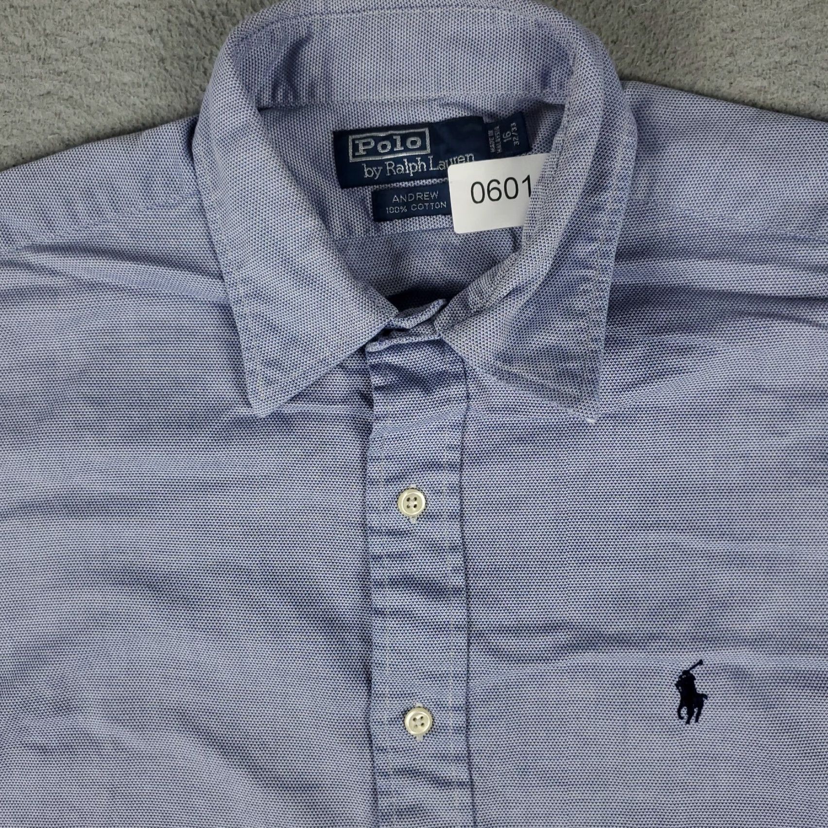 Ralph Lauren Ralph Lauren Men's Dress Shirt Size 16 Blue Long Sleeve Button Up Classic Regular Fit Size 42R - 2 Thumbnail