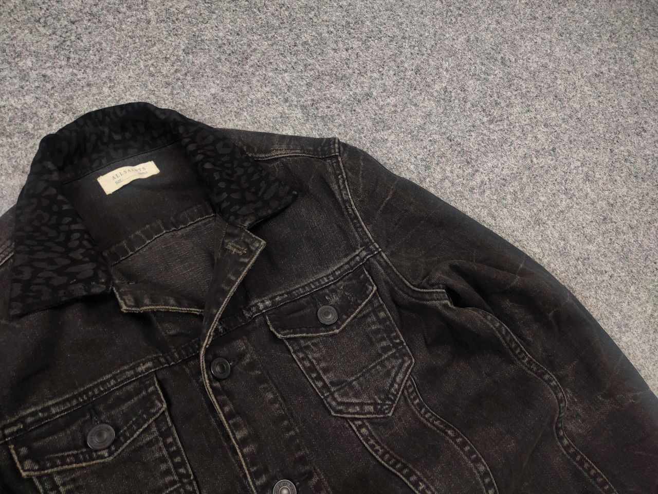 Allsaints Allsaints donlington Distressed Denim Jacket Washed Black Size US S / EU 44-46 / 1 - 7 Thumbnail