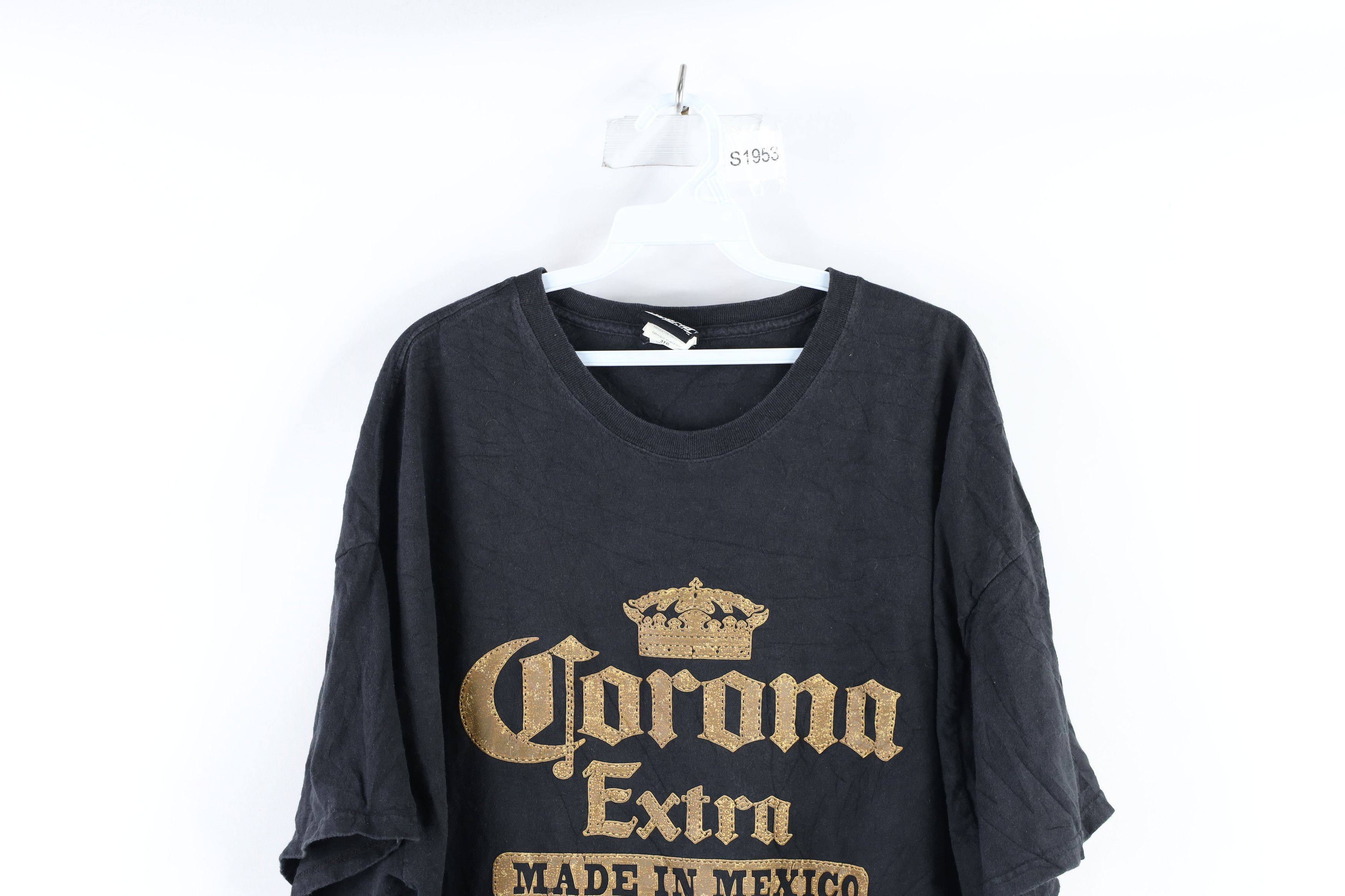 Vintage Vintage Y2K Out Corona Extra Beer T-Shirt Black Cotton Size US XXL / EU 58 / 5 - 2 Thumbnail