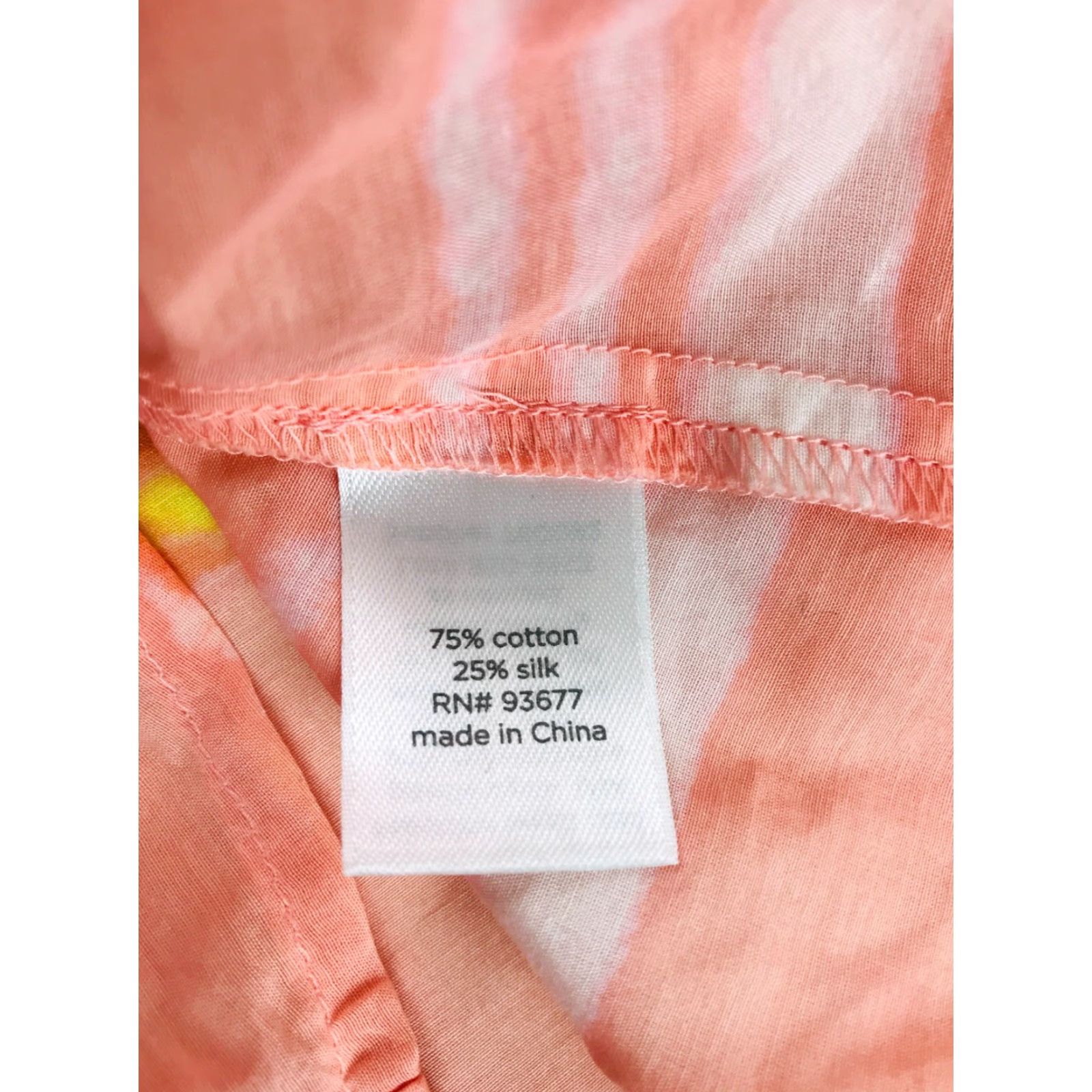 Vintage JCP Blouse Women's S Silk Blend Button Up Long Sleeve Orange Yellow Peach Size S / US 4 / IT 40 - 6 Thumbnail