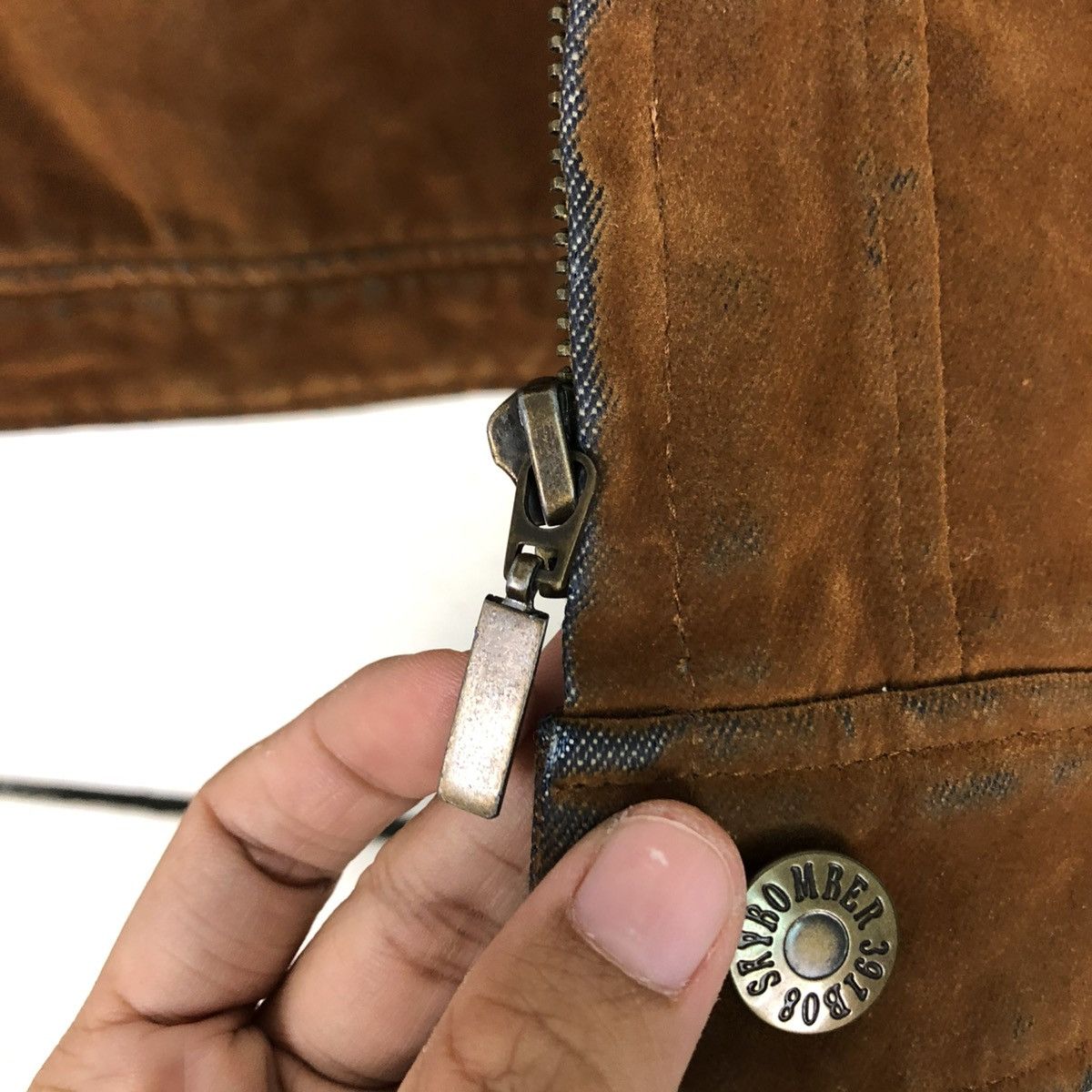 Japanese Brand 🔥RICH BROWN CROPPED CHORE BIKER JACKET SKY BOMBER Size US L / EU 52-54 / 3 - 19 Thumbnail