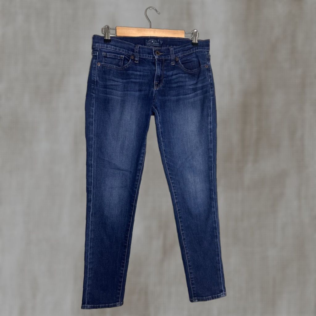 Lucky Brand Lucky Brand Charlie Skinny Dark Wash Jeans Womens 6 Blue 28x29 Skinny 6 Womens Size 28" / US 6 / IT 42 - 1 Thumbnail