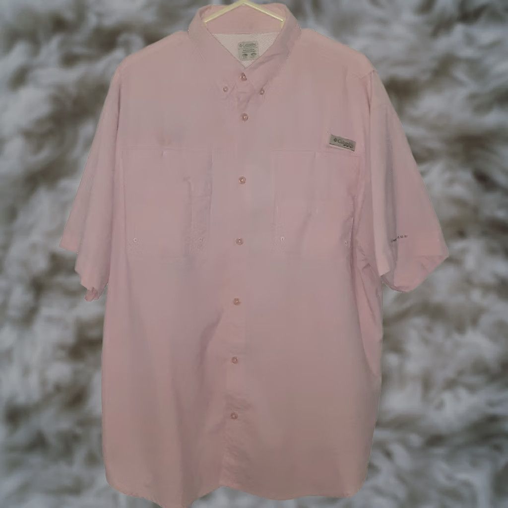 Pinko VINTAGE Columbia PFG Fishing Shirt Mens L Pink Short Sleeve Vented Outdoors Omni-Shade Size US L / EU 52-54 / 3 - 1 Thumbnail