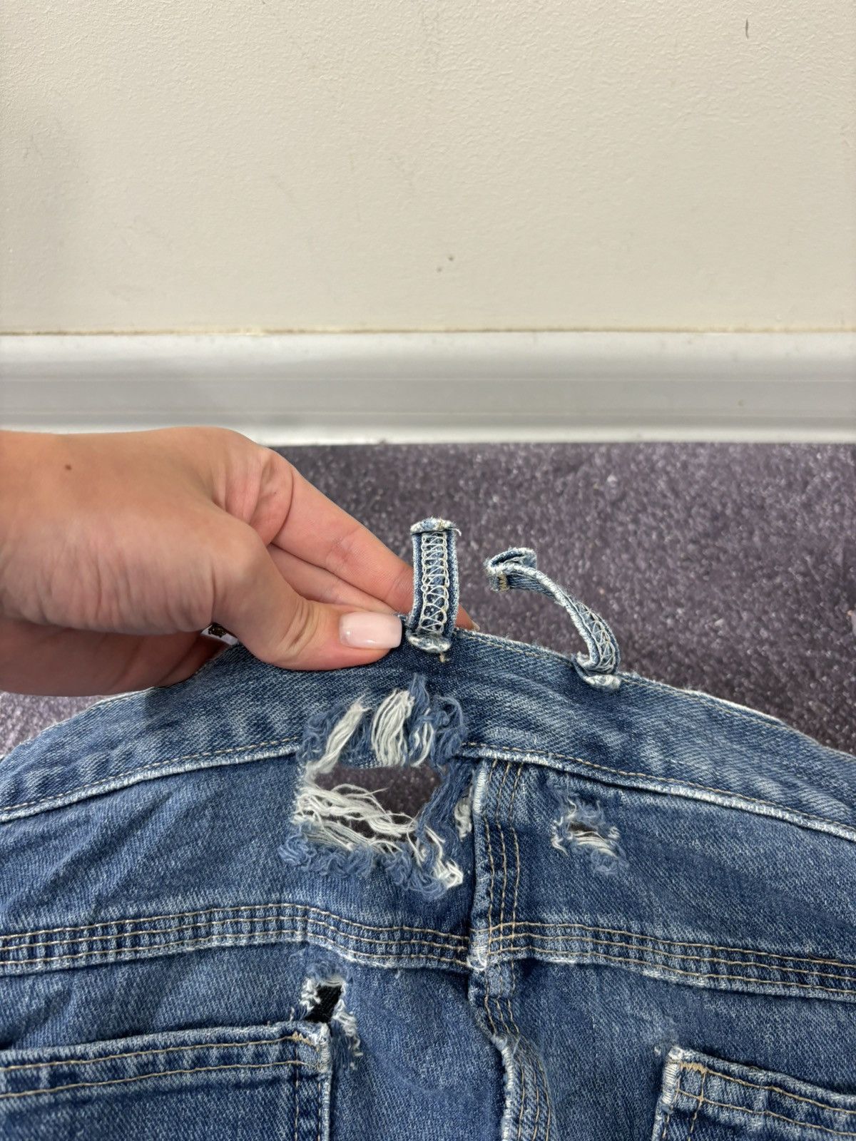 Dickies Vintage Dickies Y2K Relaxed Fit Faded Blue Work Baggy Jeans Size US 34 / EU 50 - 10 Thumbnail