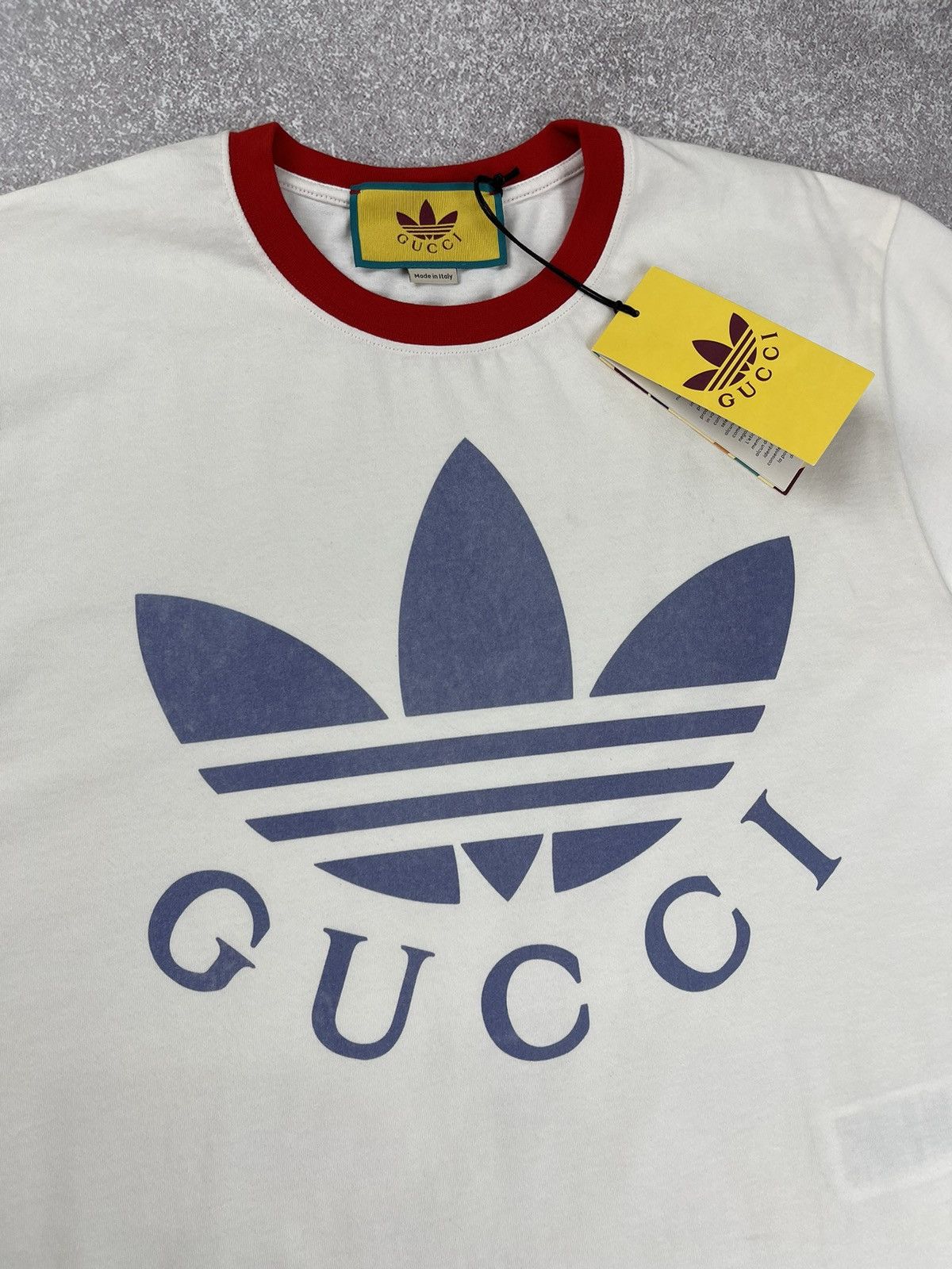 Adidas × Gucci Gucci x Adidas Cotton Jersey T-Shirt White/Red Unisex Size US S / EU 44-46 / 1 - 4 Thumbnail