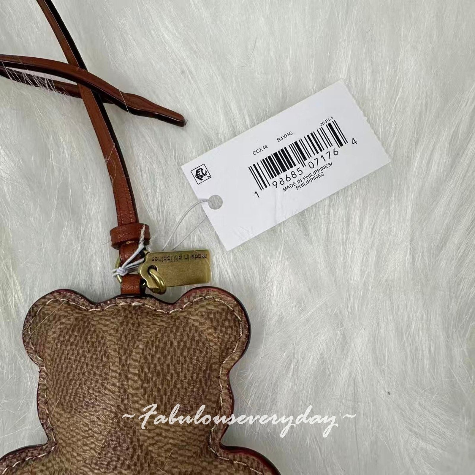 Coach Coach Bear Puffy Bag Charm In Signature Canvas Tan/Caramel Size ONE SIZE - 6 Thumbnail