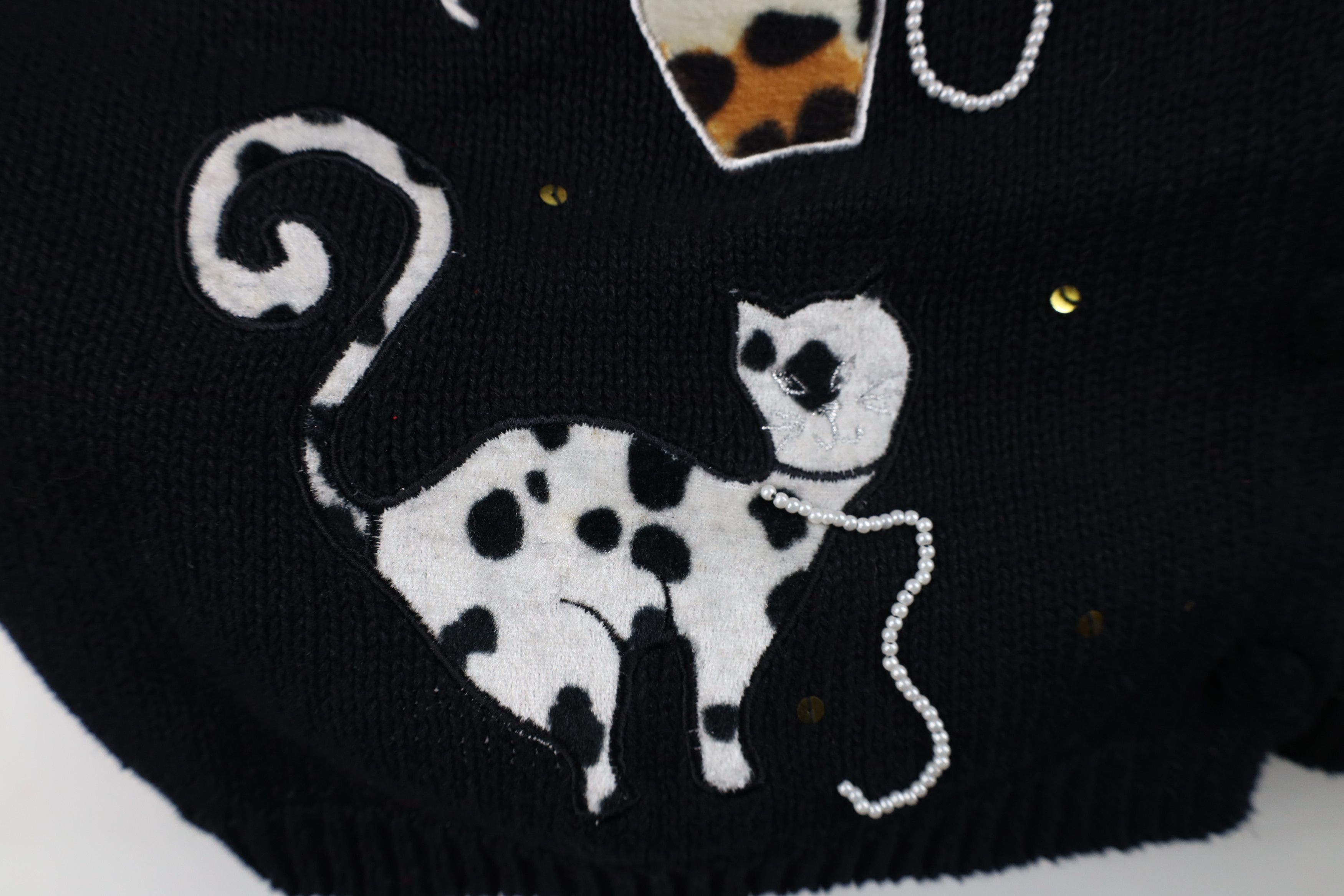 Vintage Vintage 90s Streetwear Cat Kitten Knit Cardigan Sweater Size L / US 10 / IT 46 - 6 Thumbnail