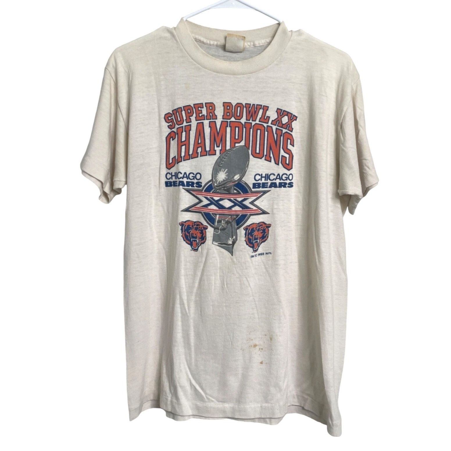 Vintage Vintage 1985 Super Bowl XX Champions Chicago Bears T-Shirt L Size US L / EU 52-54 / 3 - 2 Thumbnail