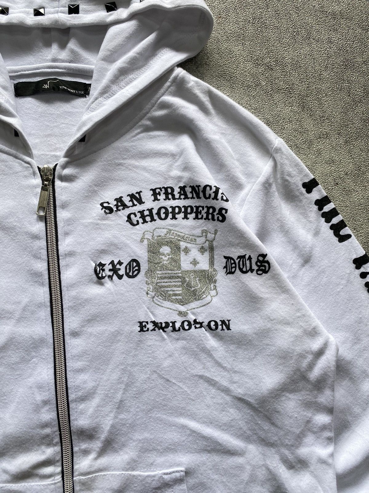 If Six Was Nine × Japanese Brand × Le Grande Bleu (L.G.B.) 2000s Vivi Nature Studed Skull Zip up Hoodie Size US M / EU 48-50 / 2 - 4 Thumbnail