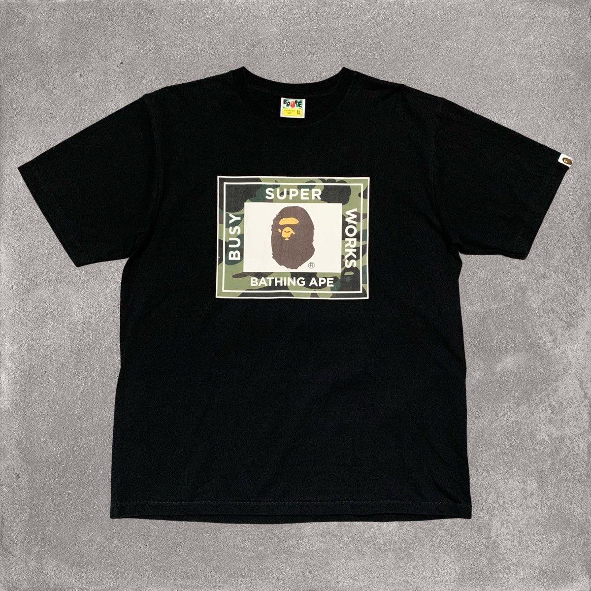Bape Bape XL Busy Works Super Black Tee A Bathing Ape Size US XL / EU 56 / 4 - 1 Thumbnail