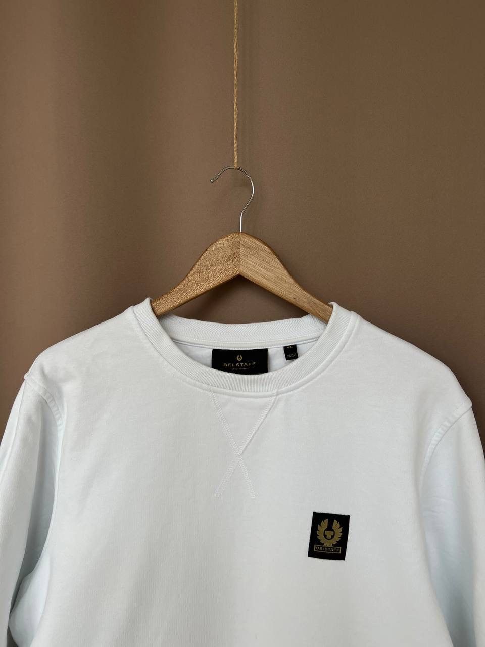 Belstaff Belstaff Men's Patch Crew Sweater Size XL/L White Sweatshirt Size US XL / EU 56 / 4 - 2 Thumbnail