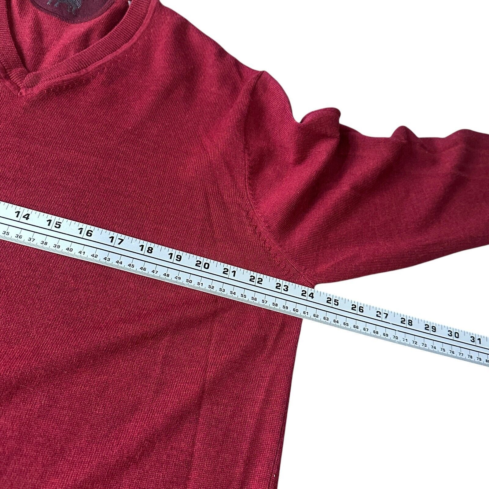 & Other Stories Raffi Sweater Men’s XL Red V-Neck Knit Lightweight Pullover Size US XL / EU 56 / 4 - 9 Thumbnail