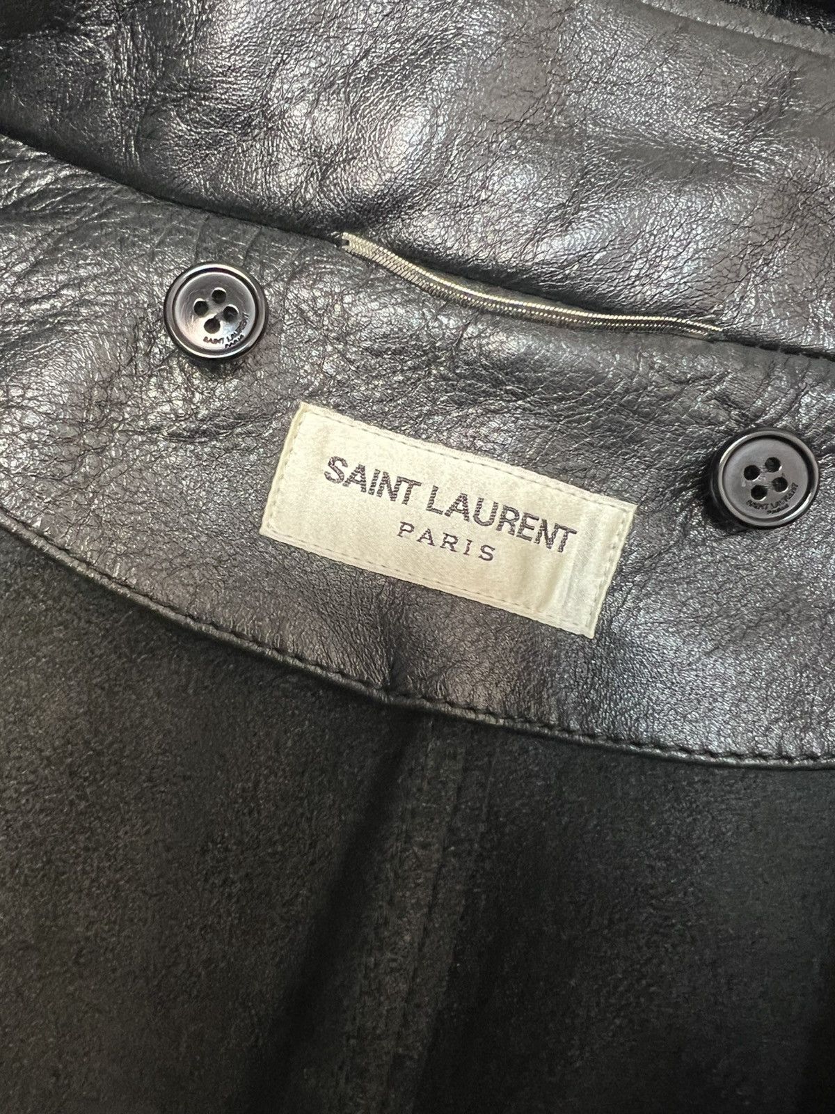 Saint Laurent Paris Leather Coat with Shearling sz 46 Size US S / EU 44-46 / 1 - 5 Thumbnail