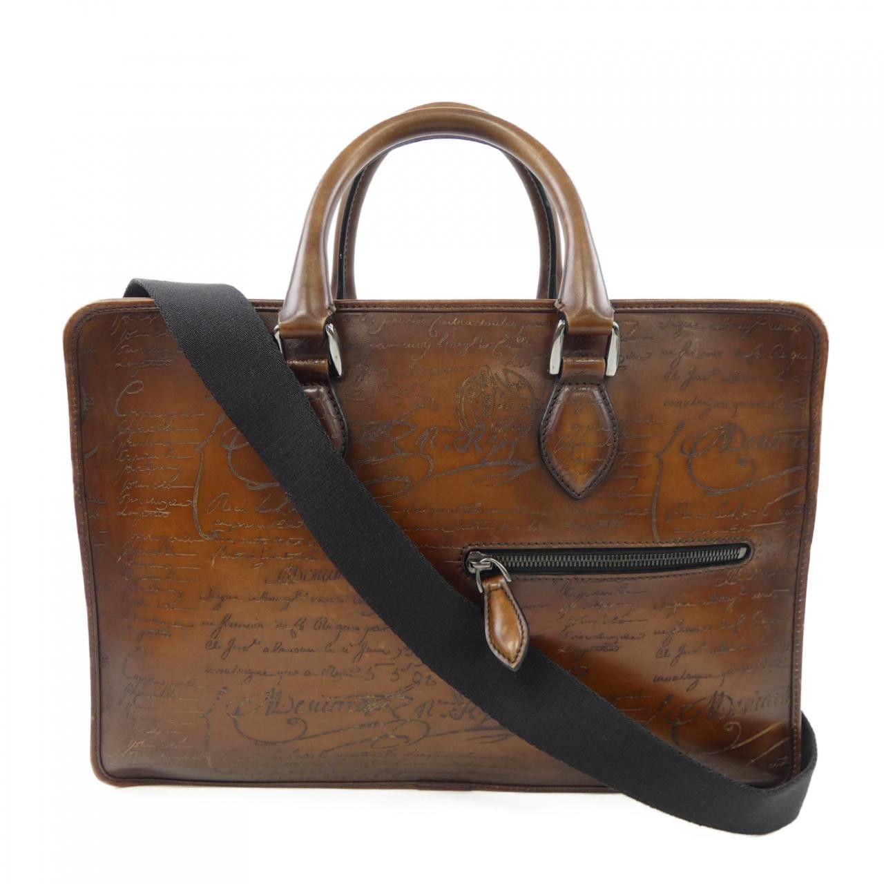 Berluti Berluti Berluti Un Jour Small Scritto Leather Briefcase Leather Business Bag DUTY FREE for USA Size ONE SIZE - 1 Thumbnail
