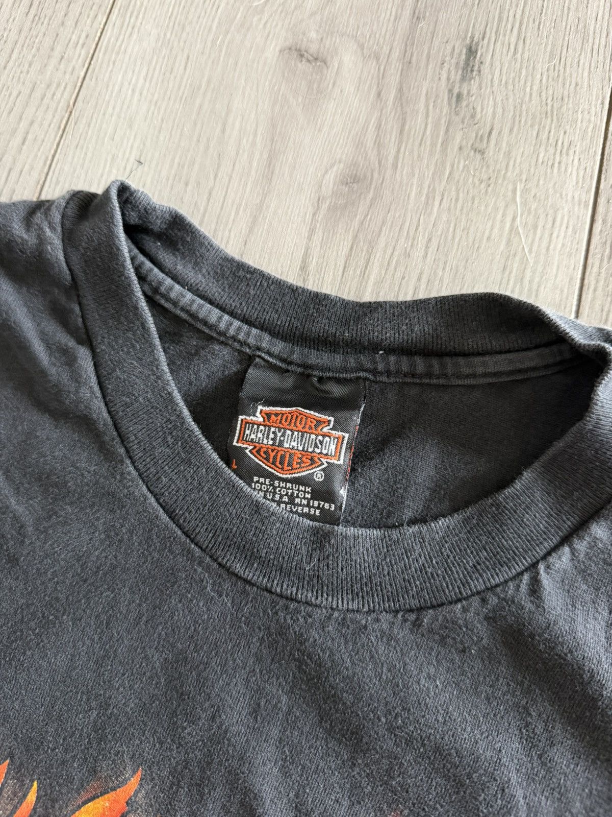 Harley Davidson Vintage 1999 Harley-Davidson Flame T-Shirt Size US L / EU 52-54 / 3 - 3 Thumbnail