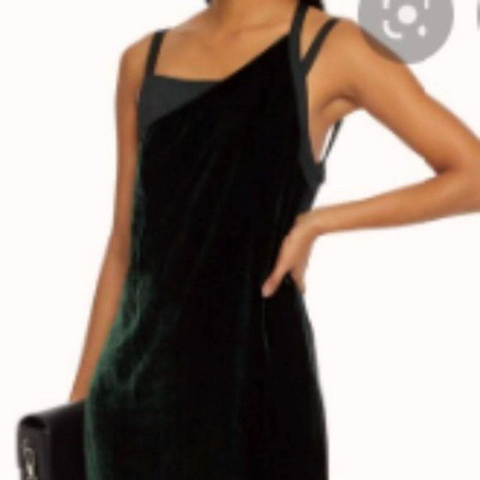 Helmut Lang Helmut Lang Satin paneled velvet dress forest green size 4 Size S / US 4 / IT 40 - 11 Thumbnail