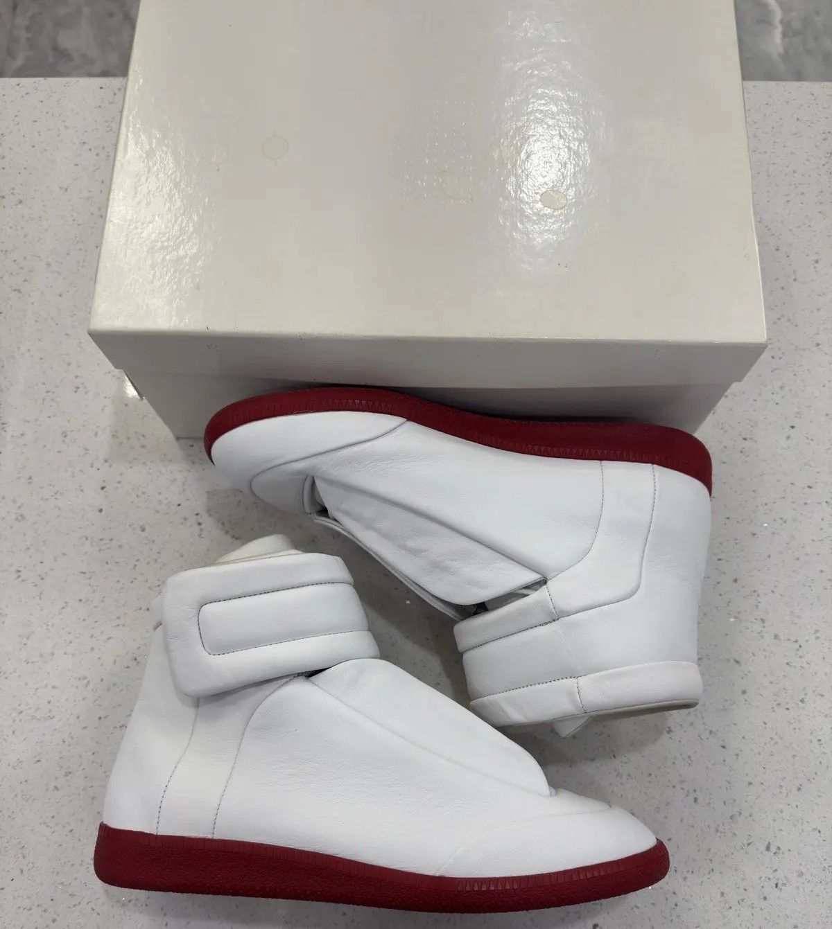 Maison Margiela Future High Top White Red Leather 10 43