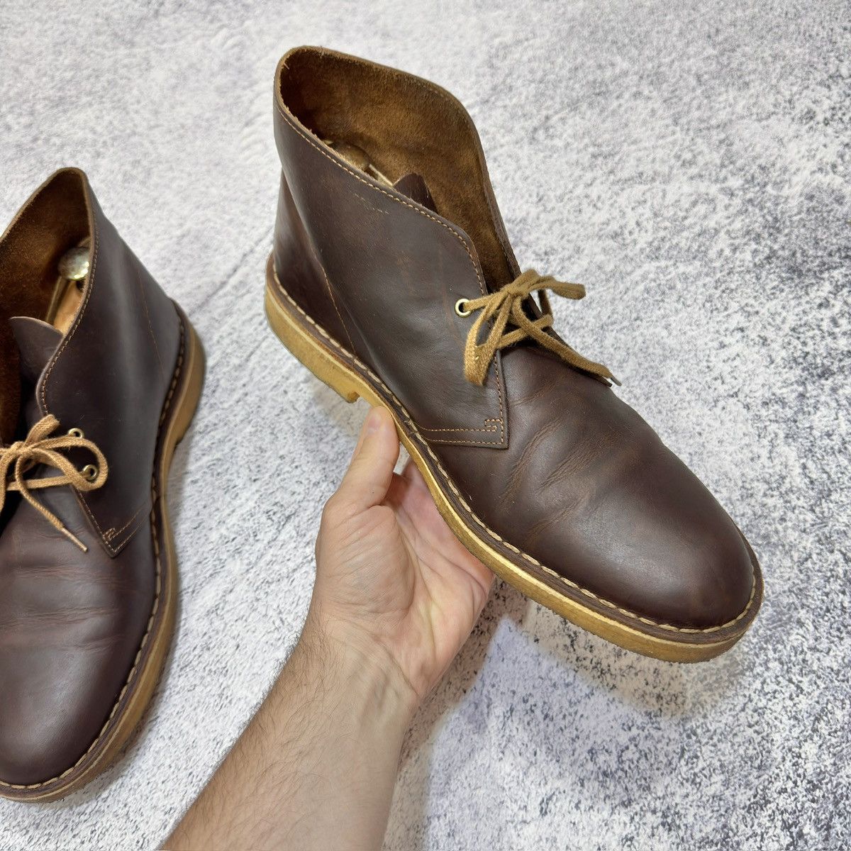 Clarks Clarks Desert Boots Brown Oiled Leather US11.5 UK11 EU45 Size US 11.5 / EU 44-45 - 6 Thumbnail