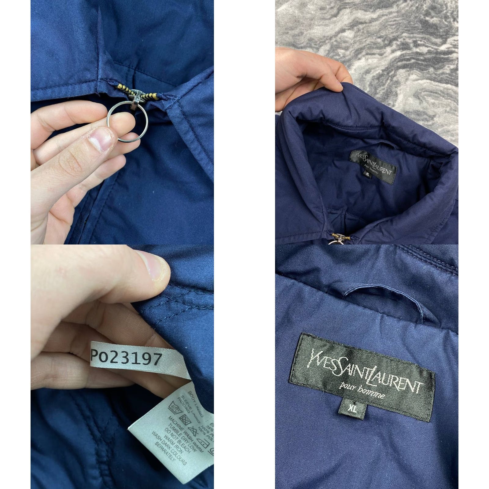 Yves Saint Laurent VINTAGE Yves Saint Laurent Bomber Jacket YSL Men XL Blue Men Jacket Bomber Blue Logo Vintage XL Size US XL / EU 56 / 4 - 8 Thumbnail