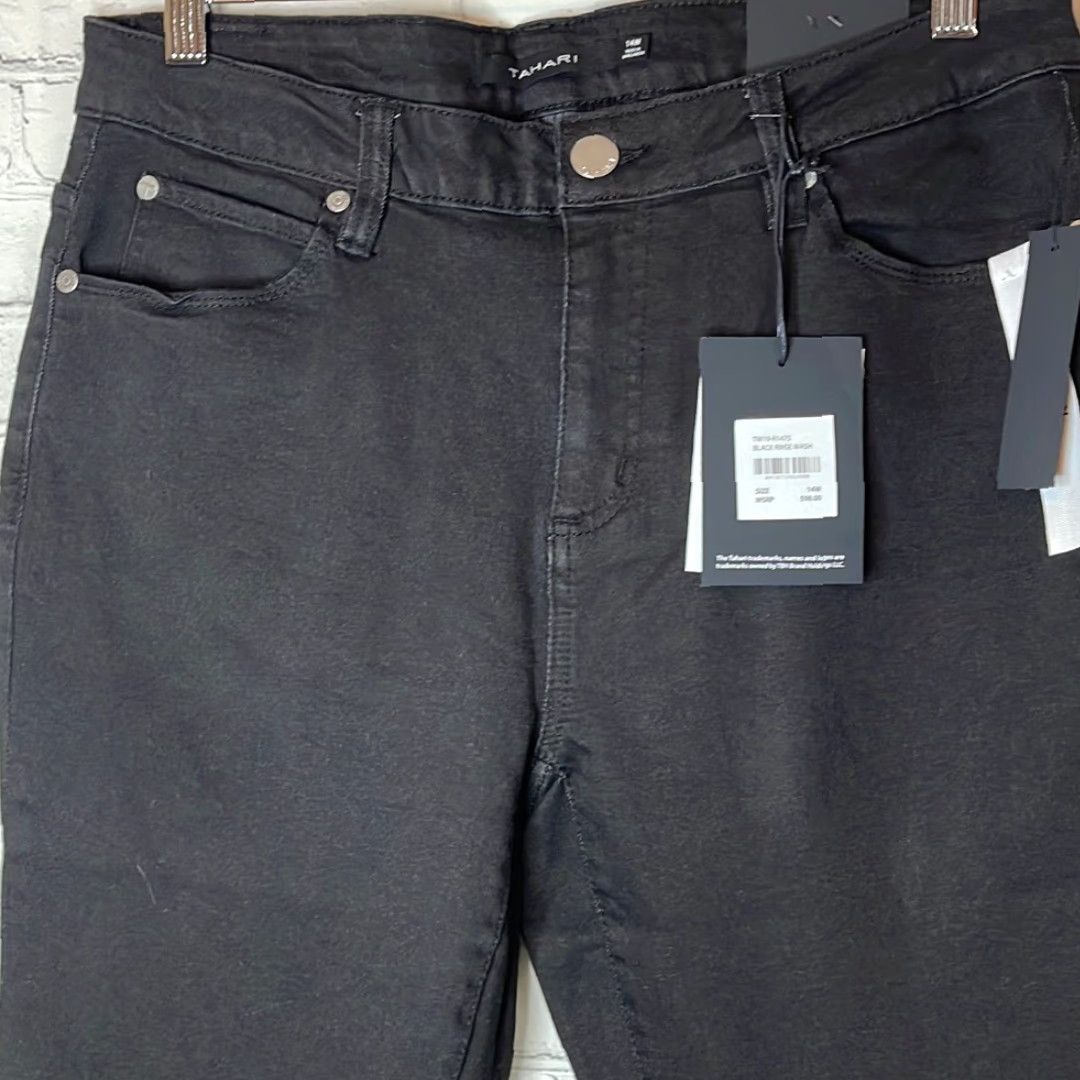 Vintage Tahari Women’s Black Mid Rise Skinny Jeans size 14W Jeans Women 14 Black Skinny 14W Size 36" / US 14 / IT 50 - 3 Thumbnail