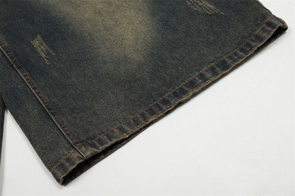 Japanese Brand × Jean American retro men's washed loose distressed denim shorts Size US 34 / EU 50 - 6 Thumbnail