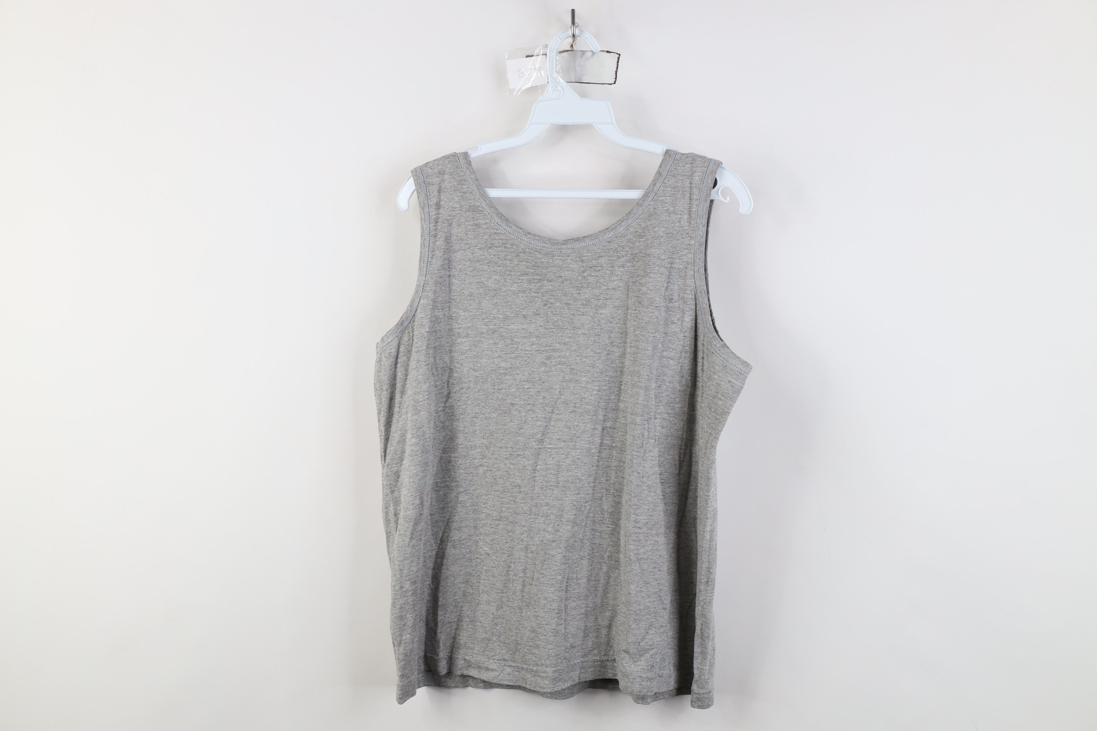 Vintage Vintage 90s Streetwear Blank Tank Top T-Shirt Gray USA Size L / US 10 / IT 46 - 9 Thumbnail