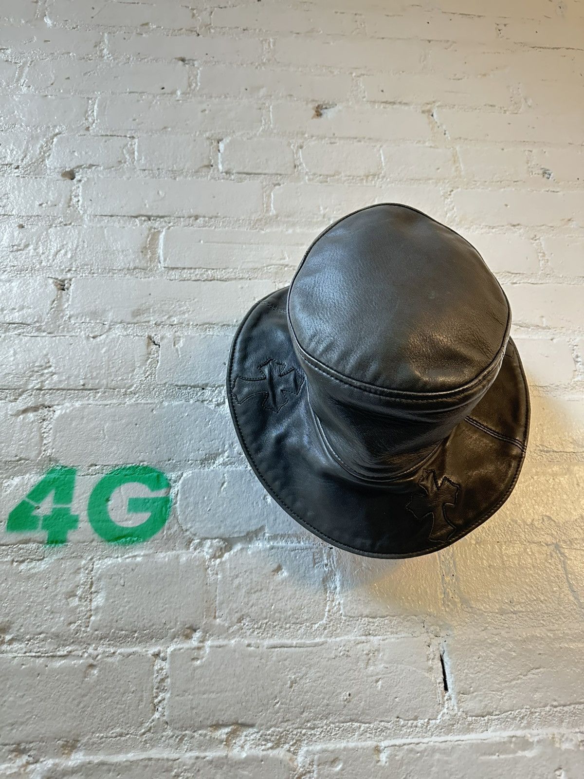 Chrome Hearts CHROME HEARTS PATCHED LEATHER BUCKET HAT Size ONE SIZE - 1 Thumbnail
