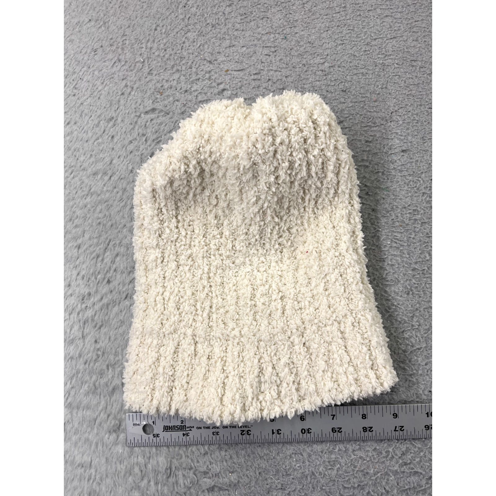 Vintage Beanie Hat Unbranded Beanie Adult One Size White Knit 100% Polyester Faux Fur Pom Winter Ski Womens Size ONE SIZE - 4 Thumbnail
