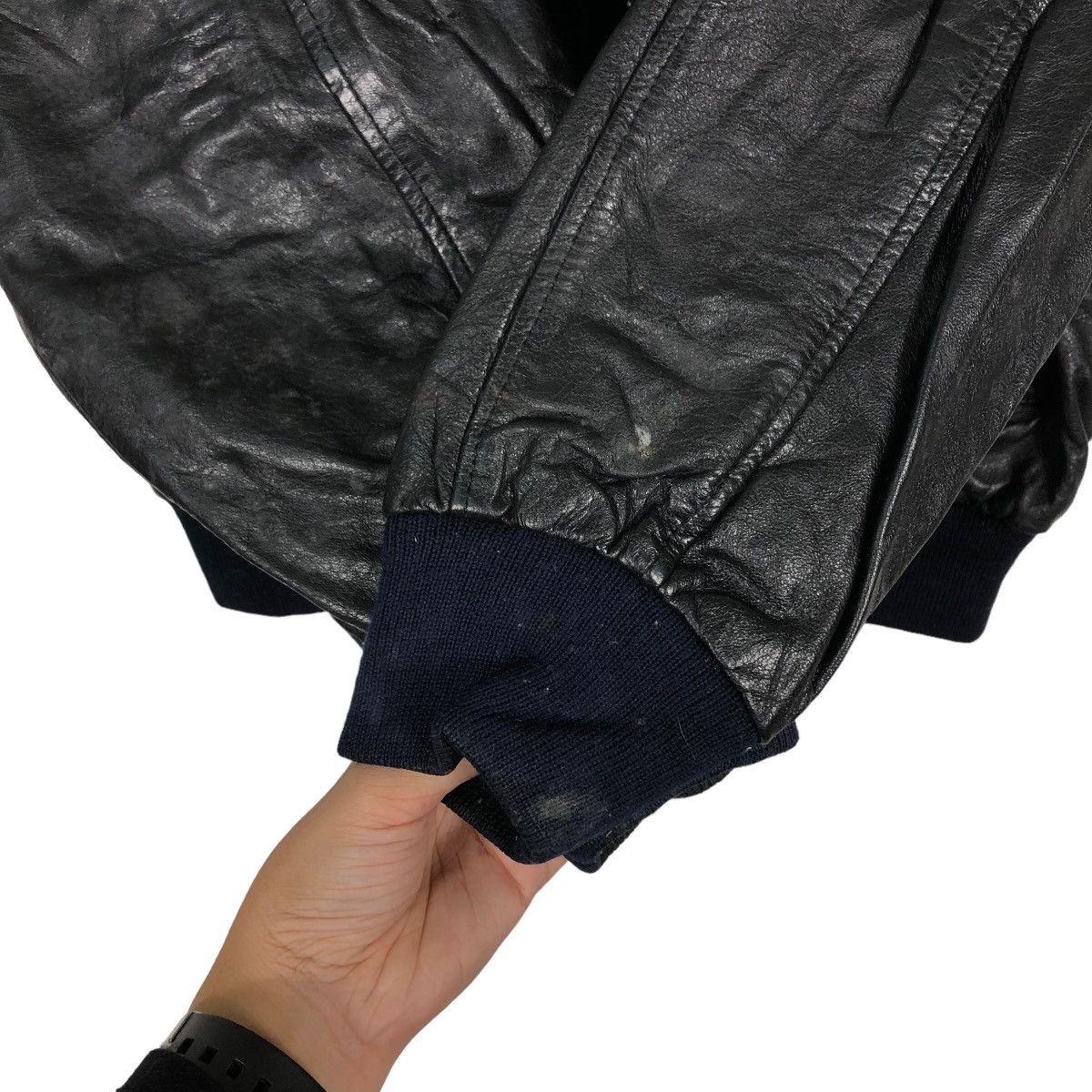 Genuine Leather 🔥Bomber Jacket Leather Modern Club Size US L / EU 52-54 / 3 - 12 Thumbnail
