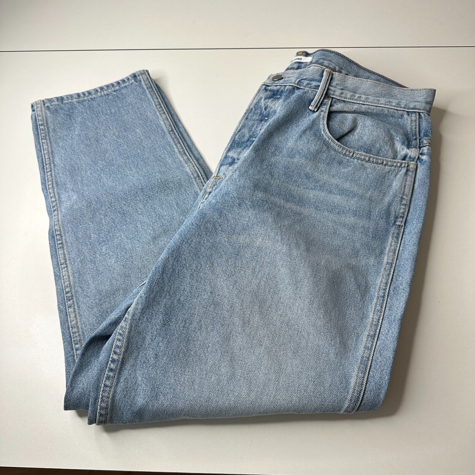 GRLFRND GRLFRND Dree Light Wash Crop Jean Hidden Button Straight 31 Size 31" - 4 Thumbnail
