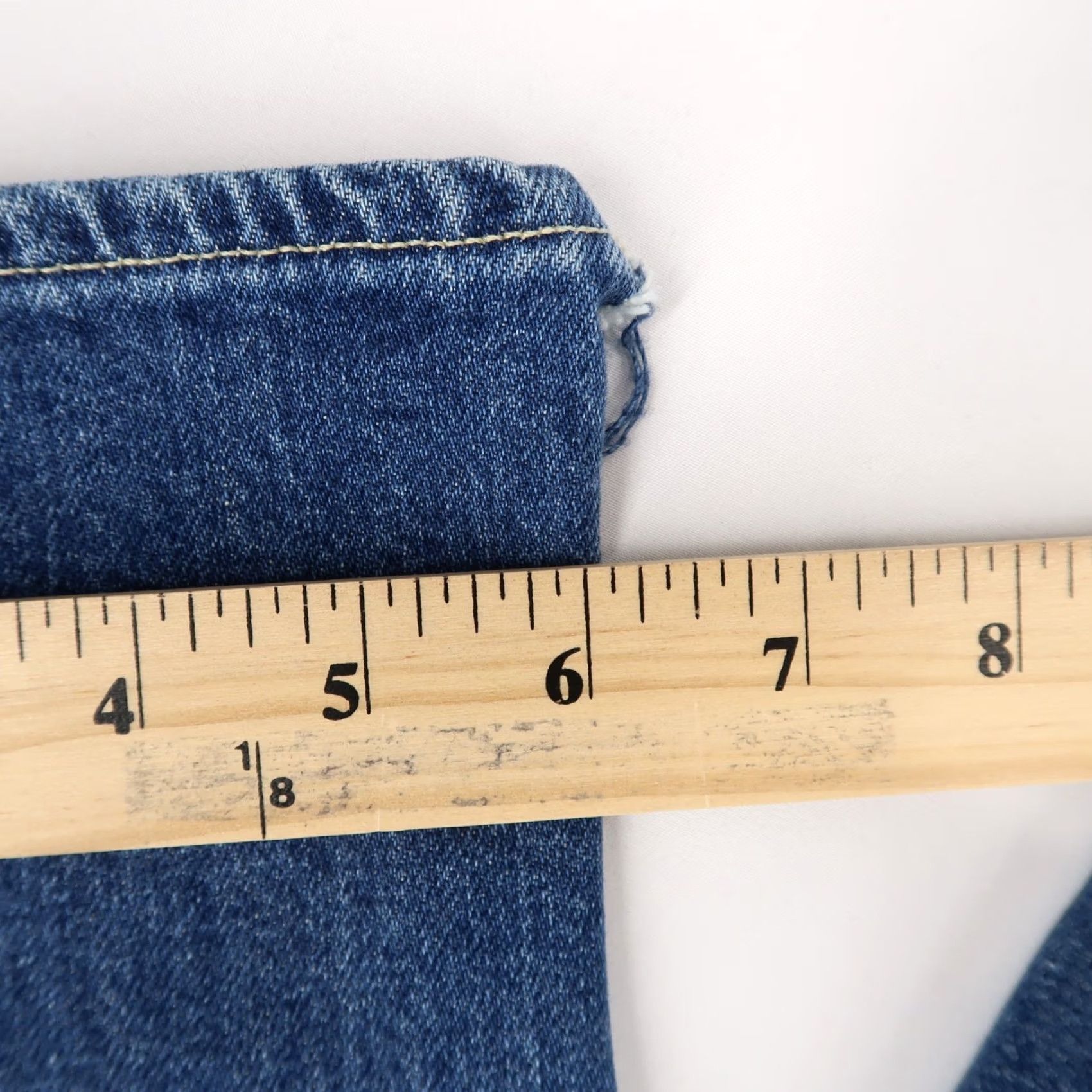 Vintage Trave Jeans Womens 26 Blue High Rise Slim Straight Step Hem Cuff 5-Pocket Denim Straight Vintage: No Size 26" / US 2 / IT 38 - 7 Thumbnail
