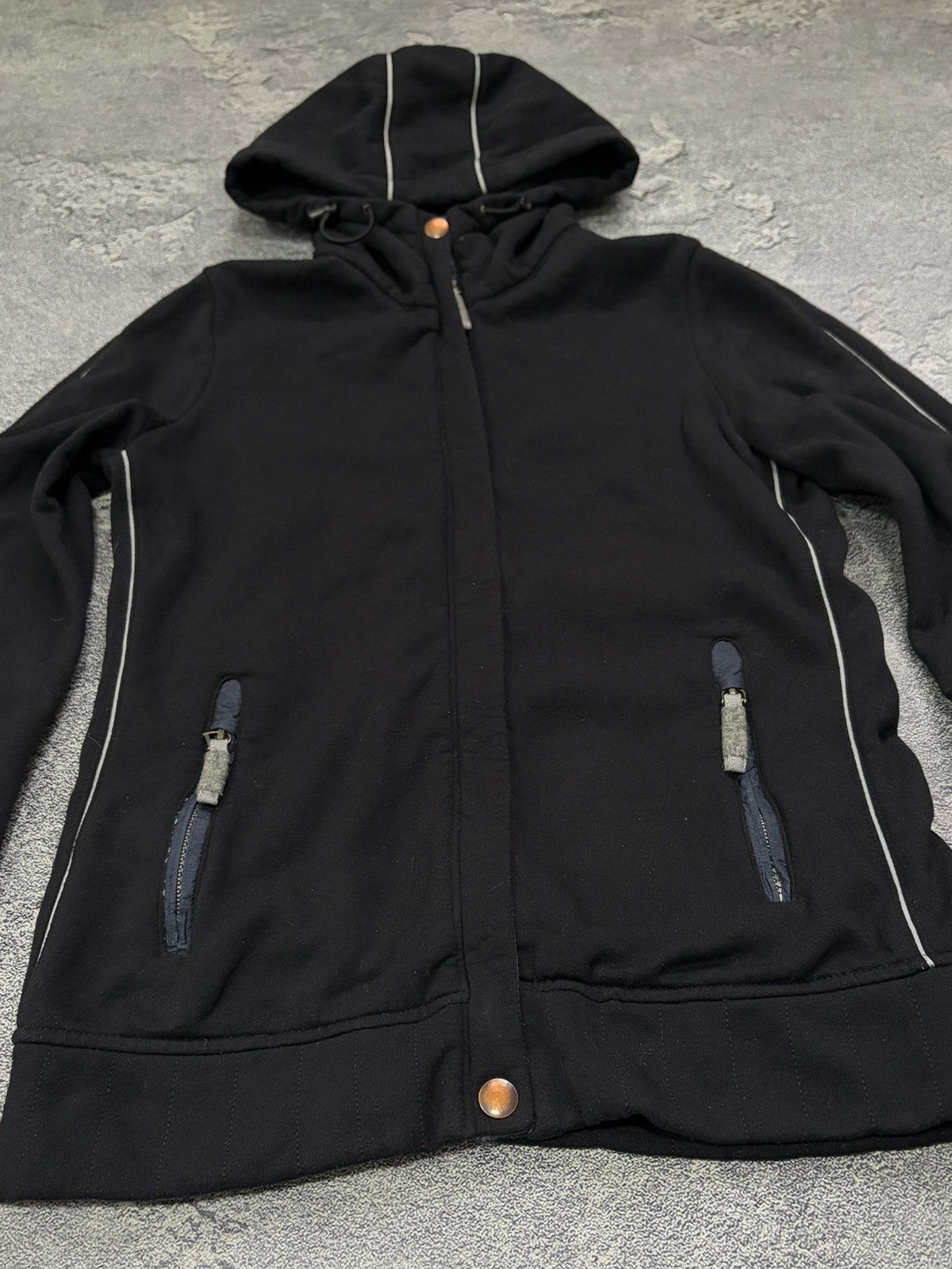 Frauenschuh FRAUENSCHUH Luxury Fleece Hoodie Black White Trim XS Size XS / US 0-2 / IT 36-38 - 9 Thumbnail