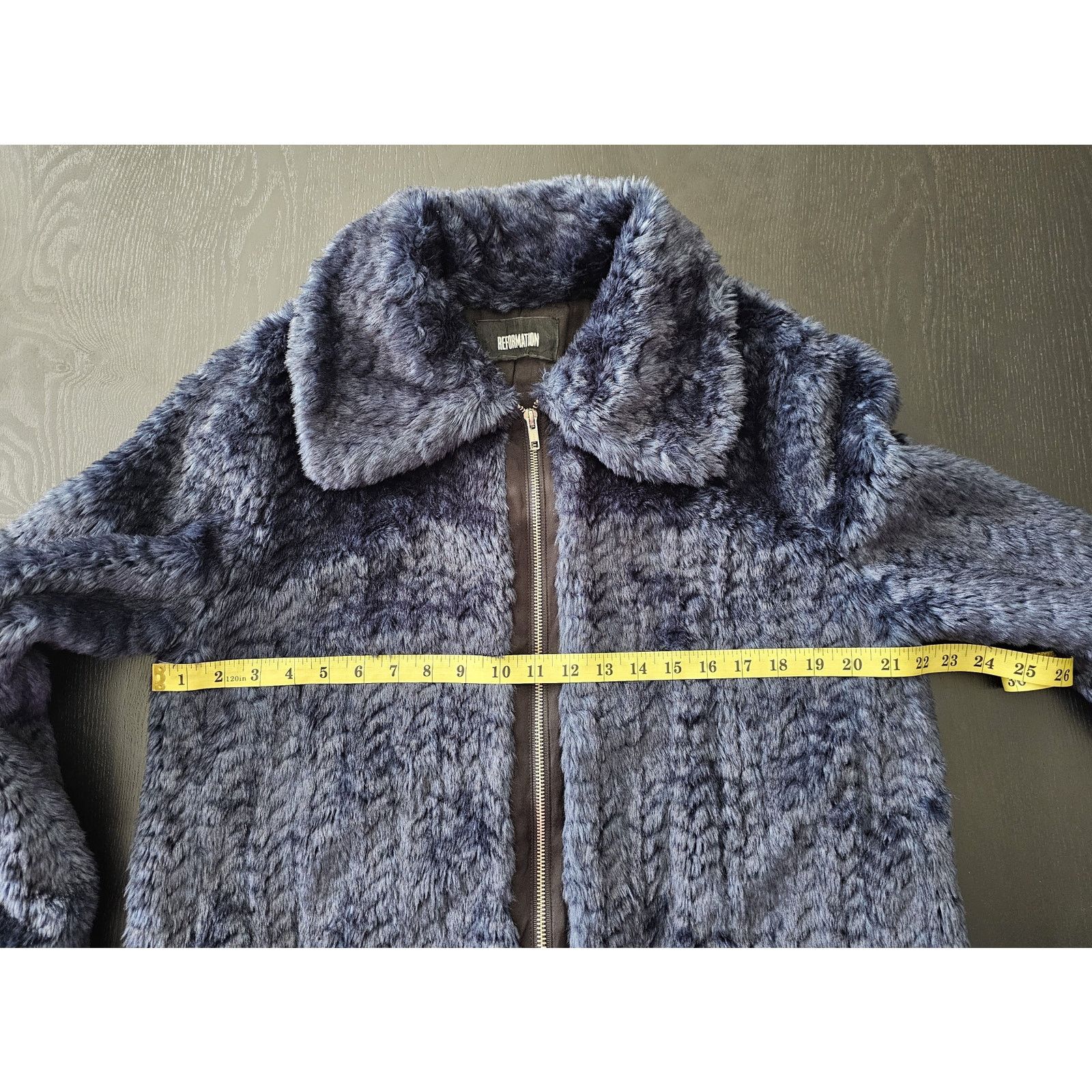 Reformation REFORMATION Blue Zip Closure Collared Faux Fur Jacket XL Size XL / US 12-14 / IT 48-50 - 5 Thumbnail