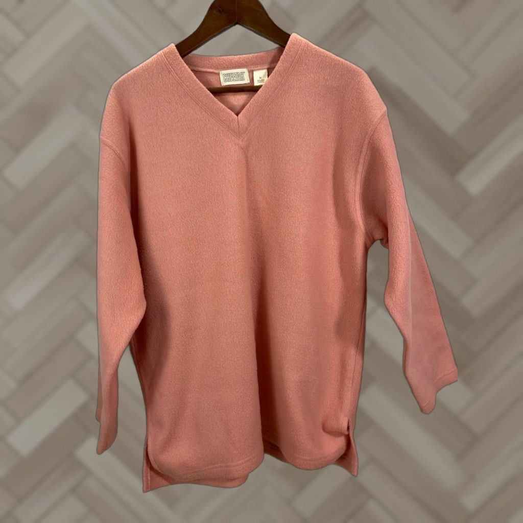 Vintage VINTAGE Cheetah Sweater Women Pullover Long Sleeve V-Neck Size M Pink Peach Style Casual #1204 Size M / US 6-8 / IT 42-44 - 1 Thumbnail