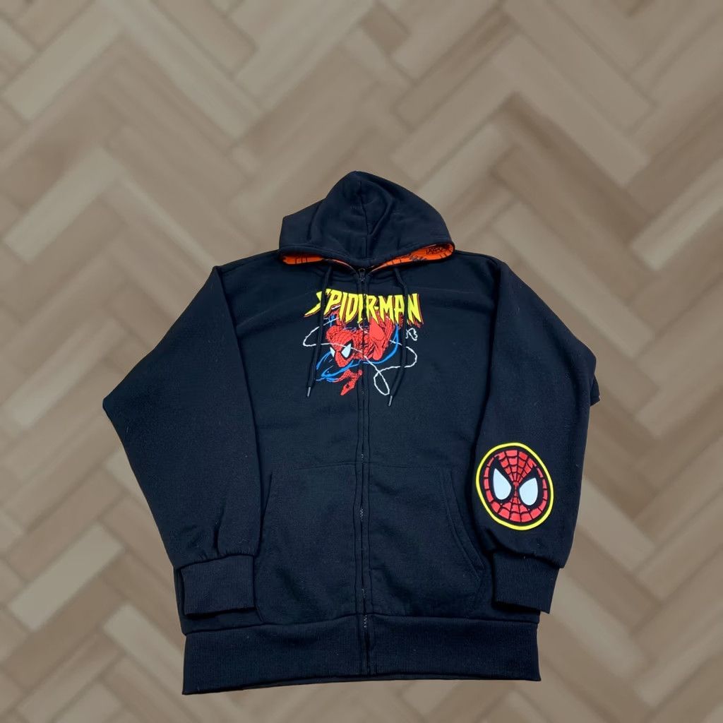 Vintage Marvel Spider Man Hoodie Jacket Men M Black Hooded Full Zip 13375 Size US M / EU 48-50 / 2 - 1 Thumbnail
