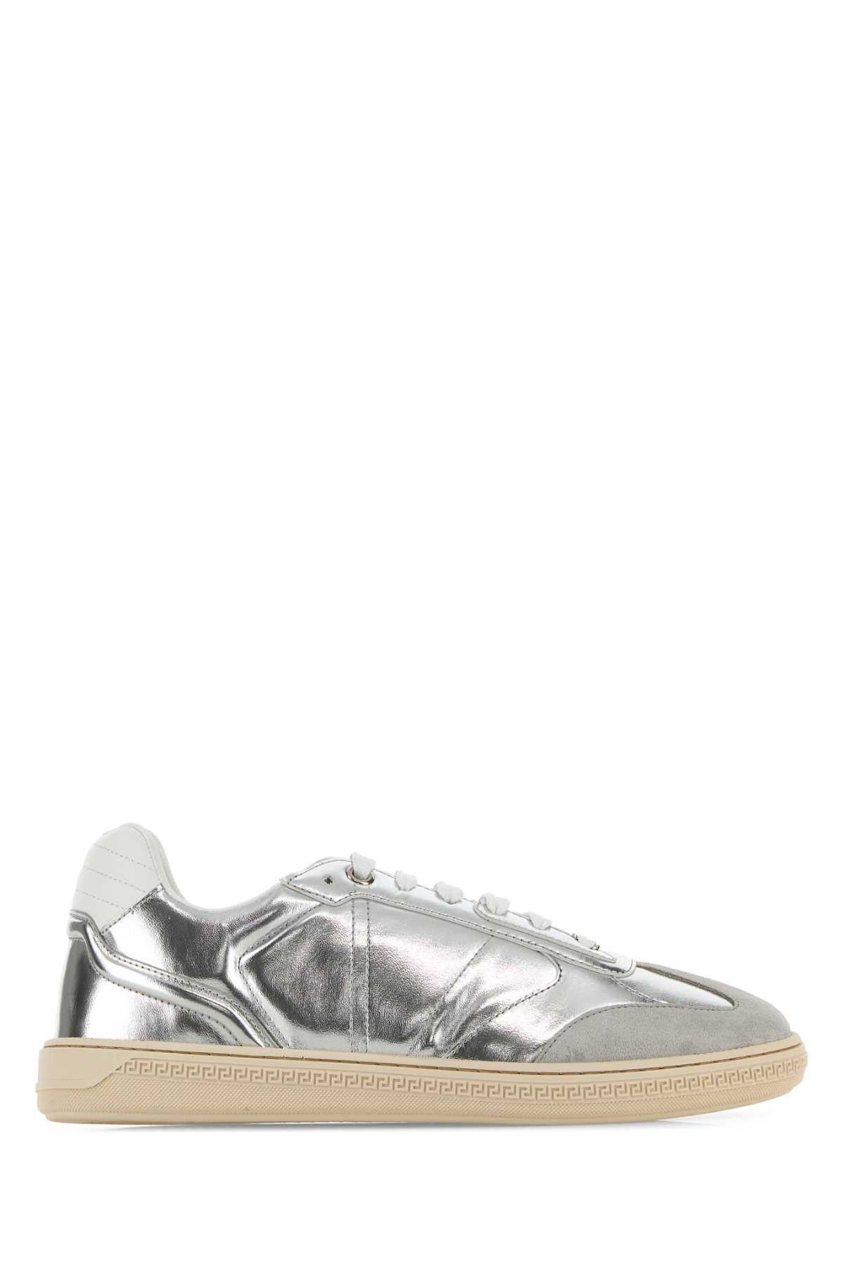 Versace Silver Leather Free Sneakers Size US 12 / EU 45 - 1 Thumbnail