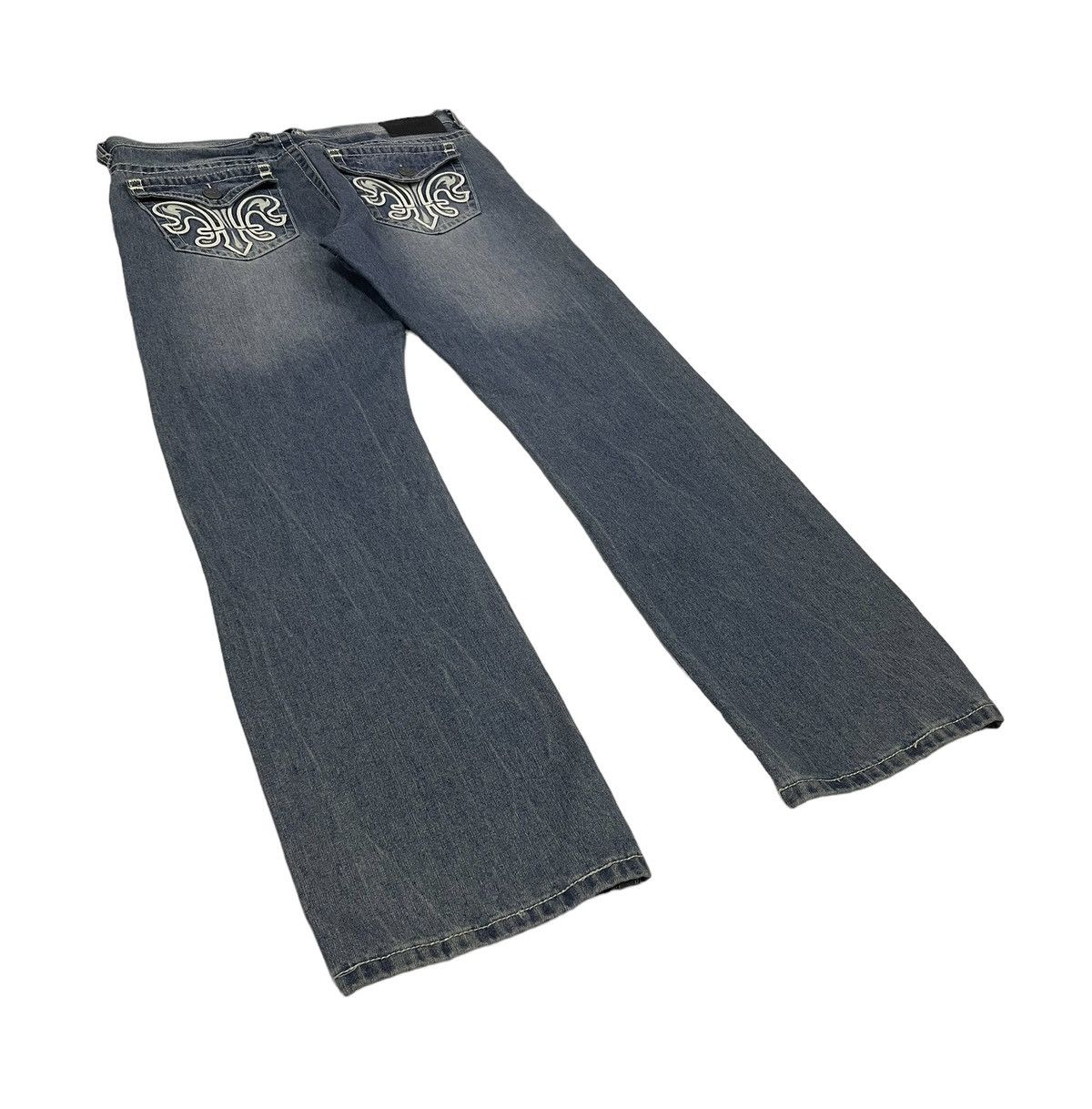 JNCO Vintage Xtreme Couture Embroidery Logo Jeans Size US 35 - 3 Thumbnail