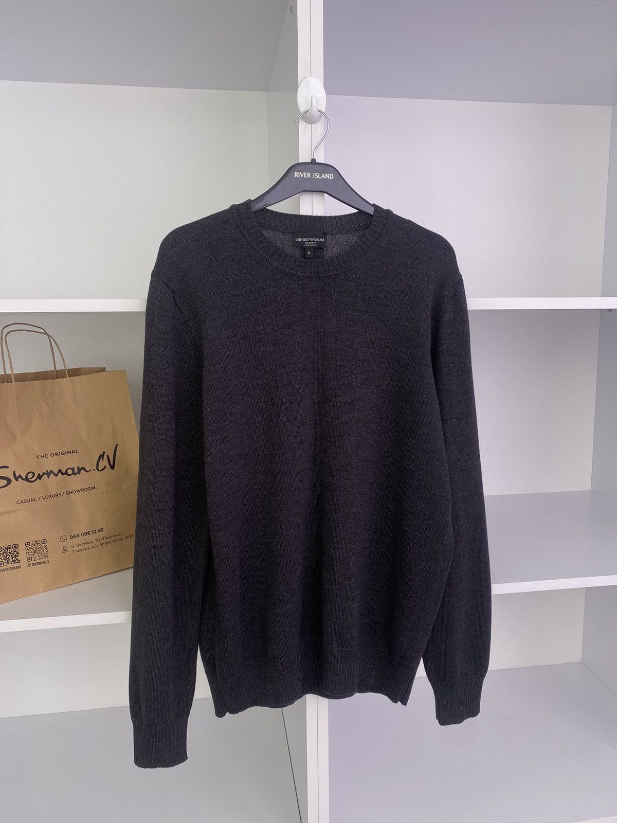 Designer × Emporio Armani × Vintage Vintage Emporio Armani Luxury Sweater Size US XL / EU 56 / 4 - 2 Thumbnail